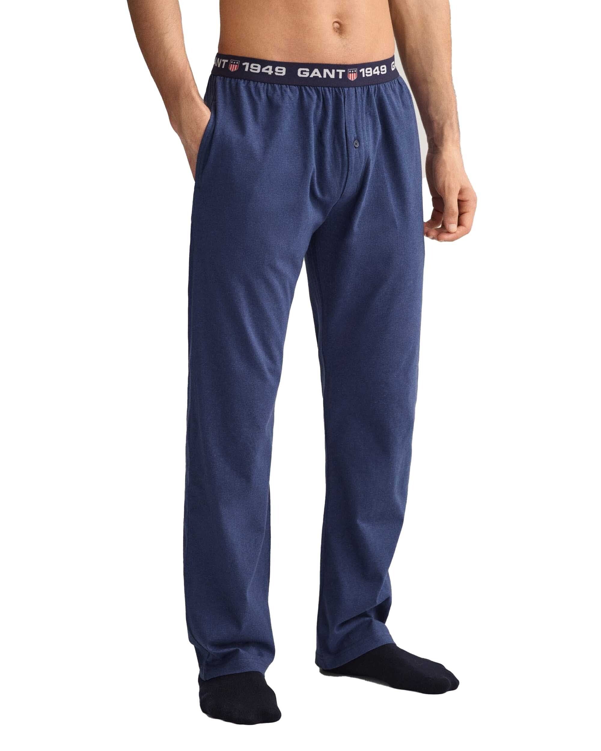 Gant Jogginghose Herren Schlafhose Pants Retro Pajama Shield - Blau