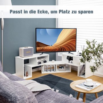 COSTWAY TV-Schrank Lowboard 3-teilig, Frei Kombinierbar, für TVs bis zu 65"