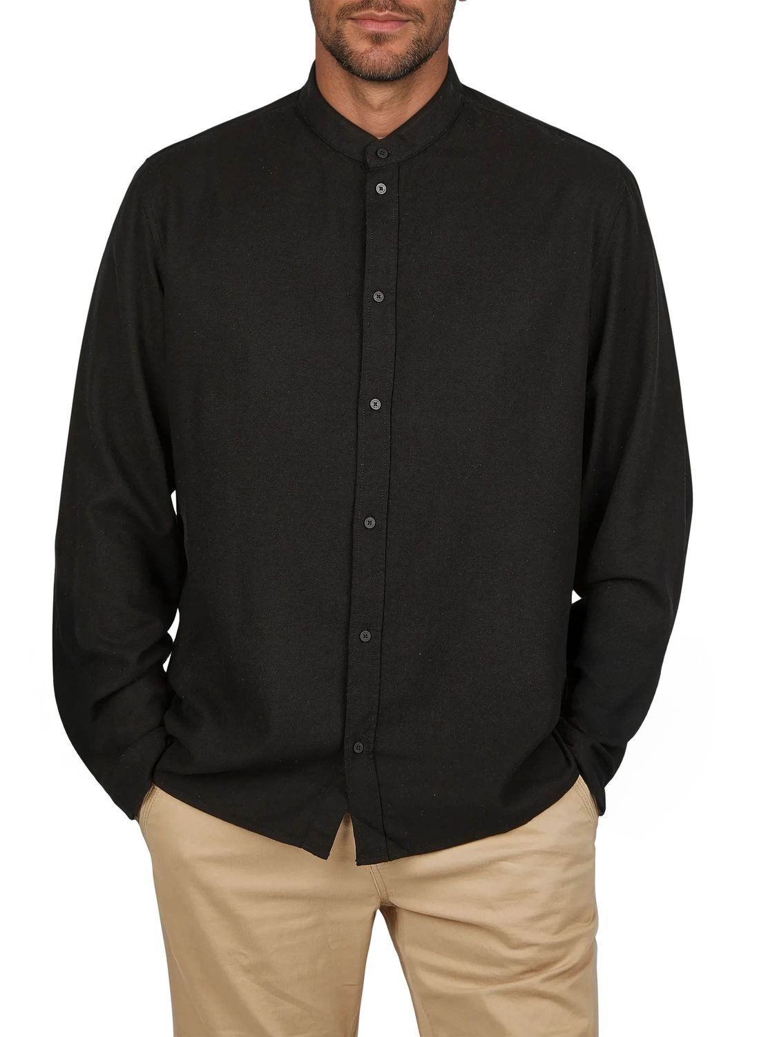 DENIMFY Langarmhemd Herren Leinen Hemd DFJesper Regular Fit (1-tlg)