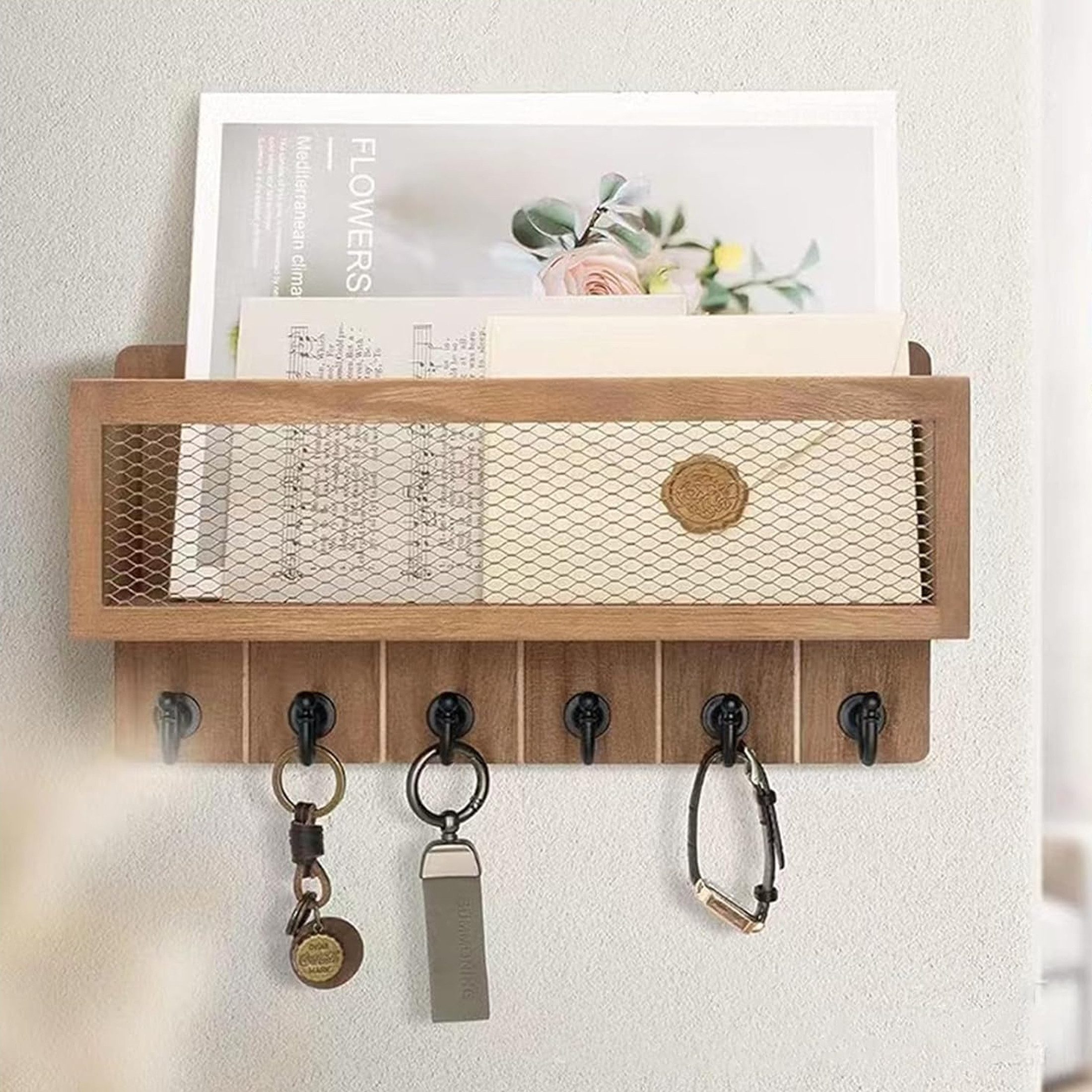Masbekte Schlüsselbrett Schlüsselhalter aus Holz, Hängend, günstig online kaufen
