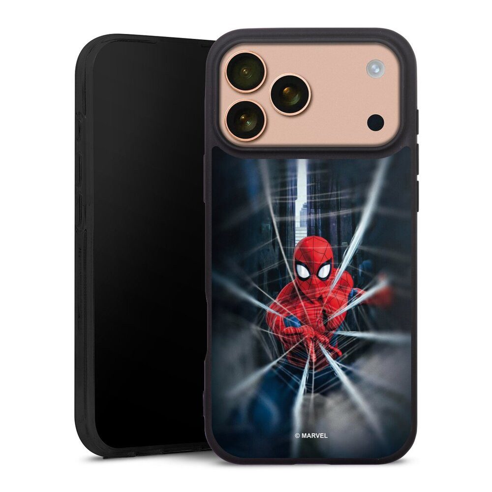 DeinDesign Handyhülle Marvel Spider-Man Kinofilm Spider-Man Webs In Action, Apple iPhone 17 Pro Max Silikon Hülle Premium Case Handy Schutzhülle