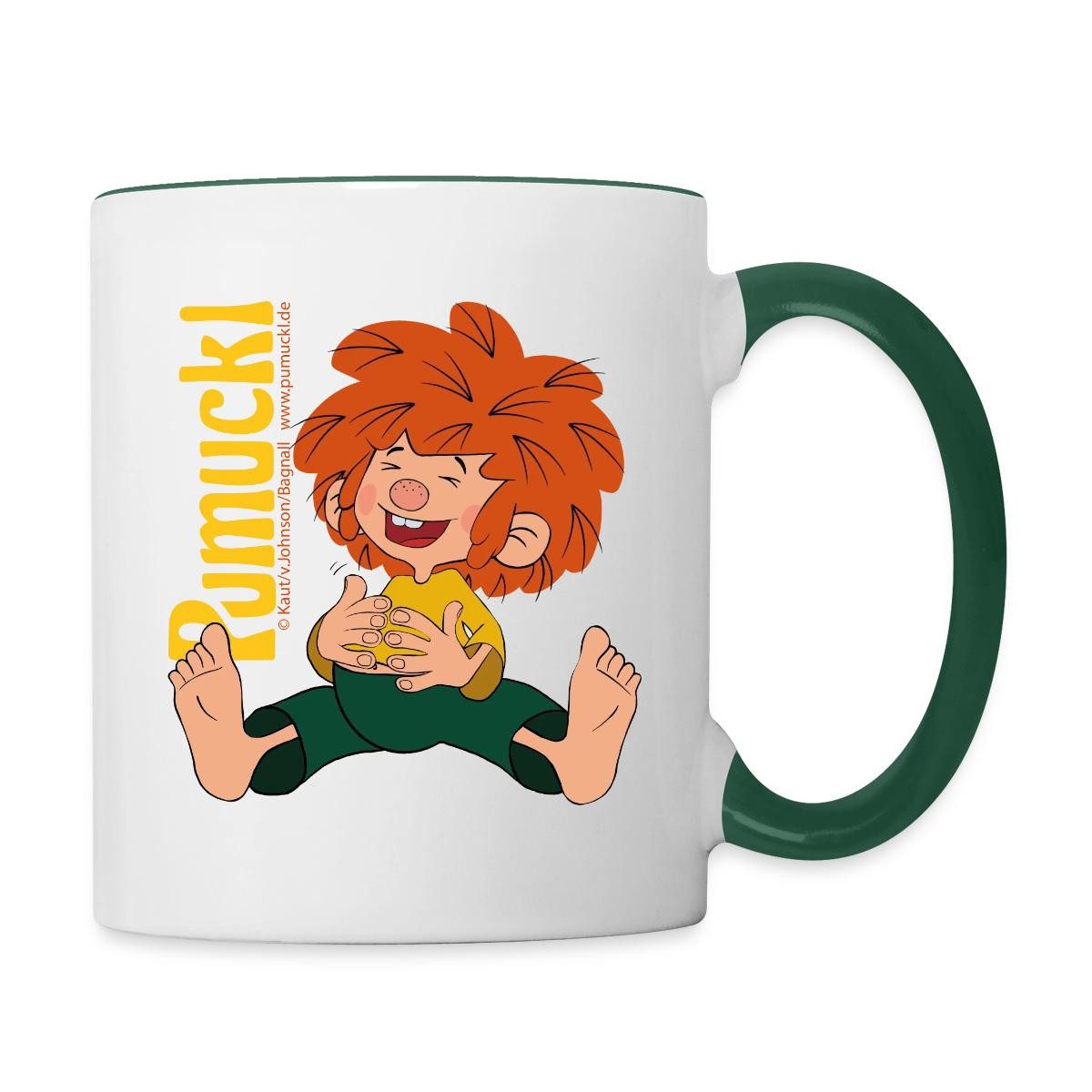 Spreadshirt Tasse Pumuckl Mit Fröhlichem Lachen Tasse Zweifarbig, Keramik