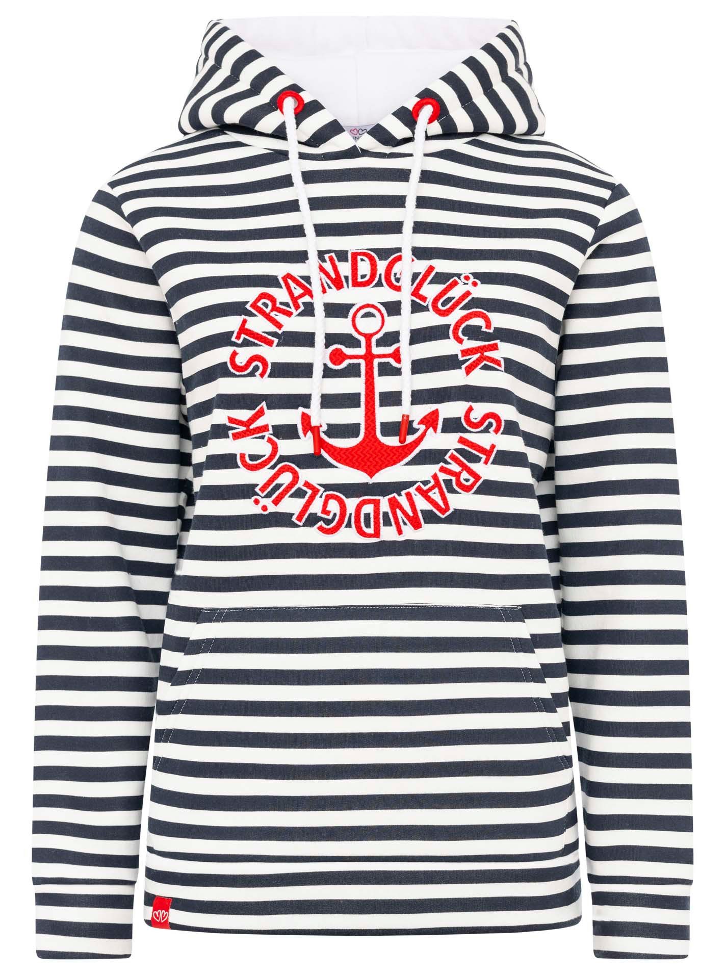 Zwillingsherz Kapuzensweatshirt "Streifen Strandglück" gestreift, Stickerer günstig online kaufen