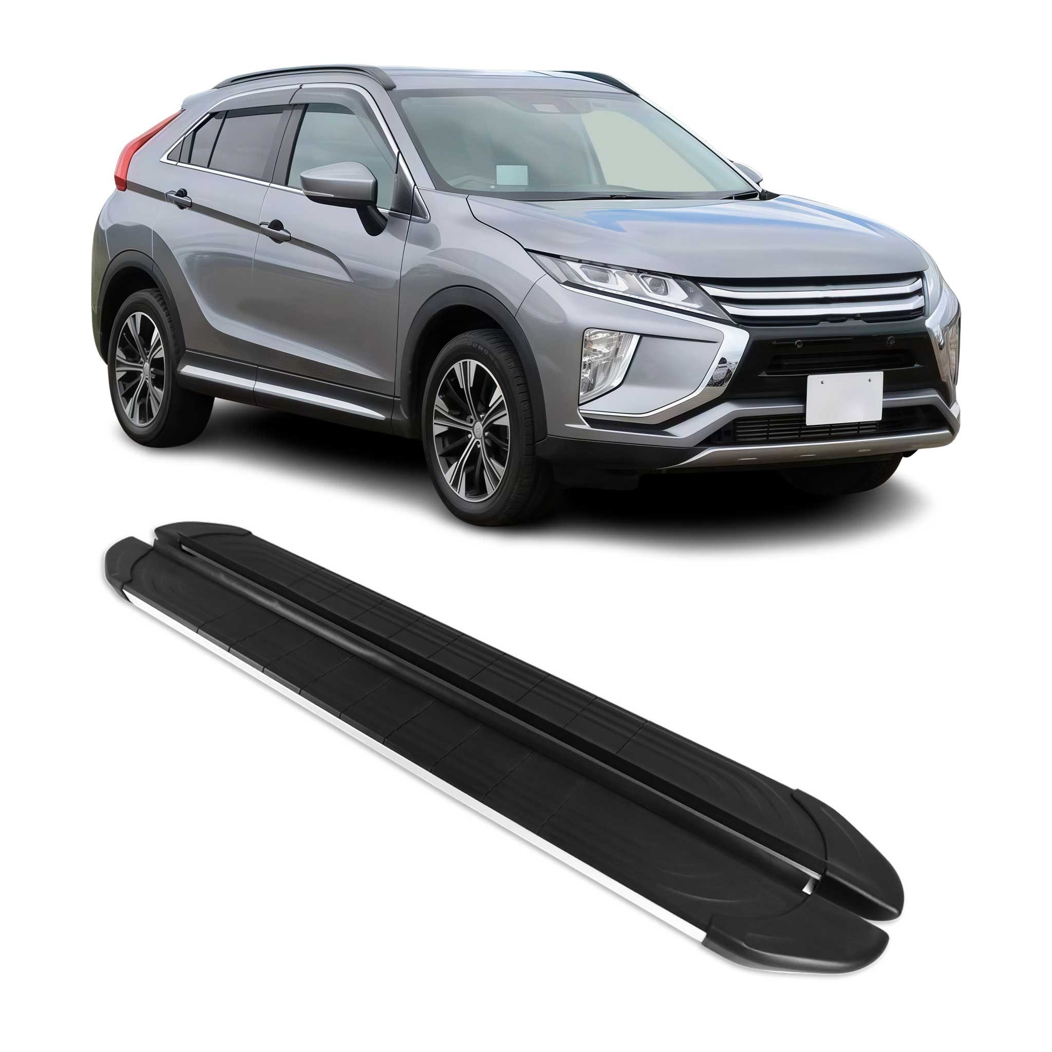 OMAC Kfz-Schmutzfänger Trittbretter für Mitsubishi Eclipse Cross 2017-2025 Alu, 2-tlg., Rutschfest, Haltbar, Aerodynamik