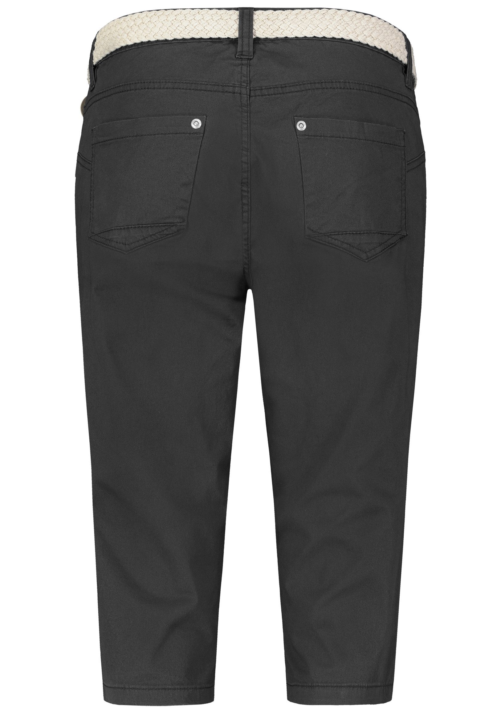 SUBLEVEL Caprihose Damen 3/4-Hose mit Flechtgürtel Baumwoll-Stretch-Hose, Eingrifftaschen