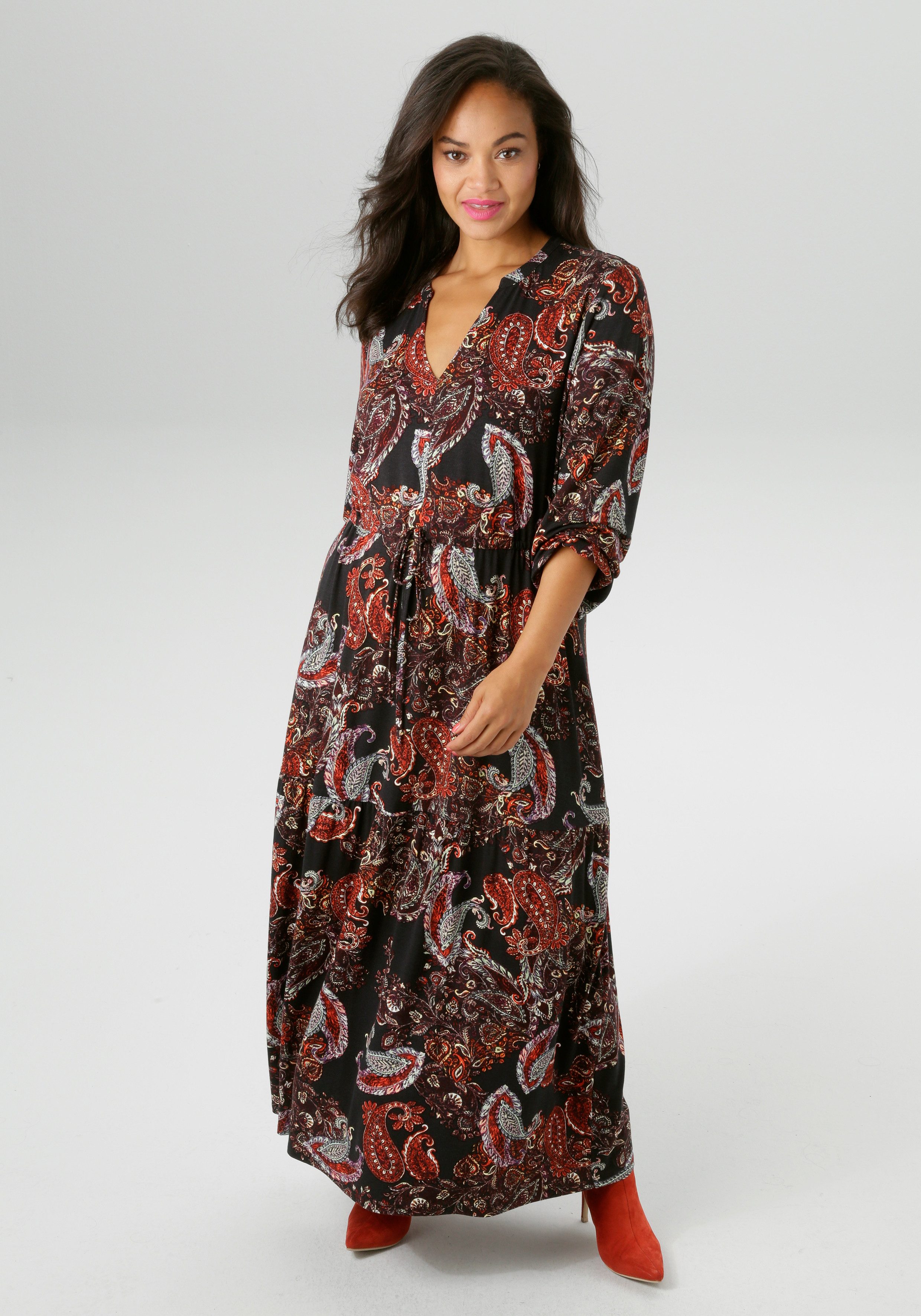 Aniston PLUS Jerseykleid mit Paisley-Druck in satten Farben günstig online kaufen