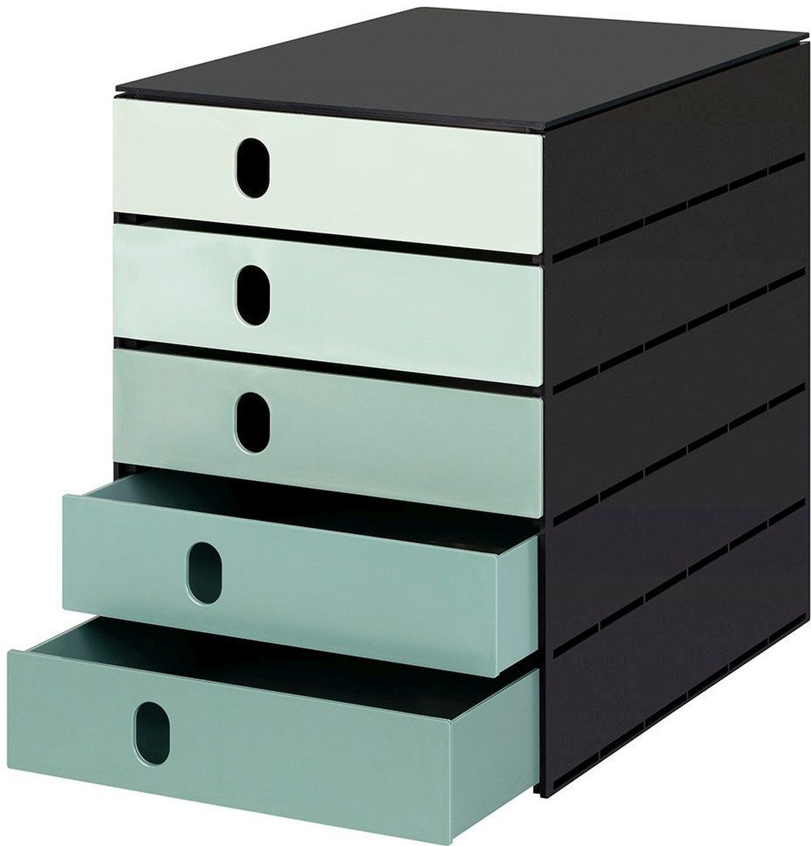 STYRO Organizer Schubladenbox styroval pro color flow 5 Schubladen geschlossen grün/sc