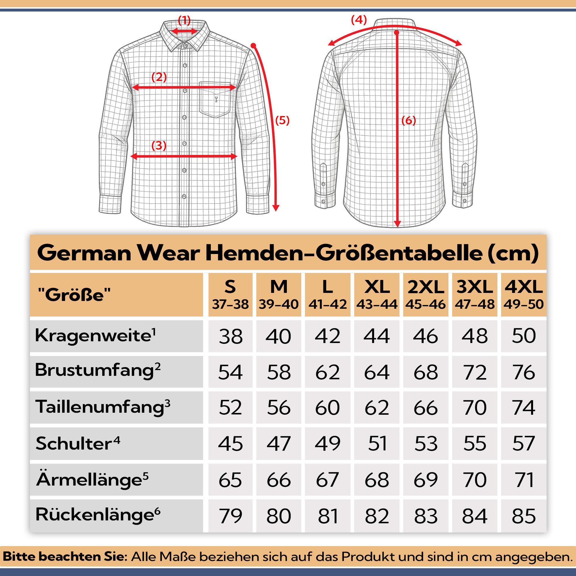 German Wear Trachtenhemd GW1202 Bayerisches Trachtenhemd Trachtenmode Beere Karo Hemd