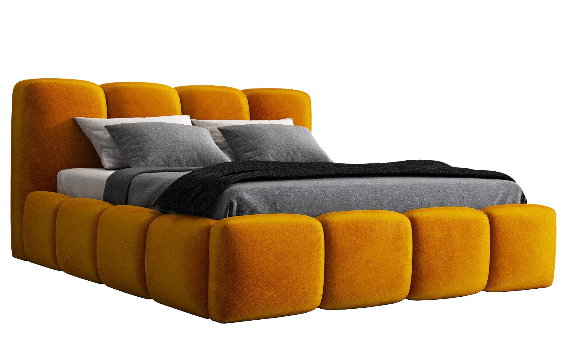 A&J MöbelLand GmbH Polsterbett DONA-OM mit Lattenrost und Bettkasten. (Bett mit Kopfteil. Lattenrost und Bettkasten Inclusive! Viele Varianten zur Auswahl – wählen Sie Größe und Farbe!, TOP ANGEBOT), Länge: 220 cm Höhe Kopfteil: 100 cm