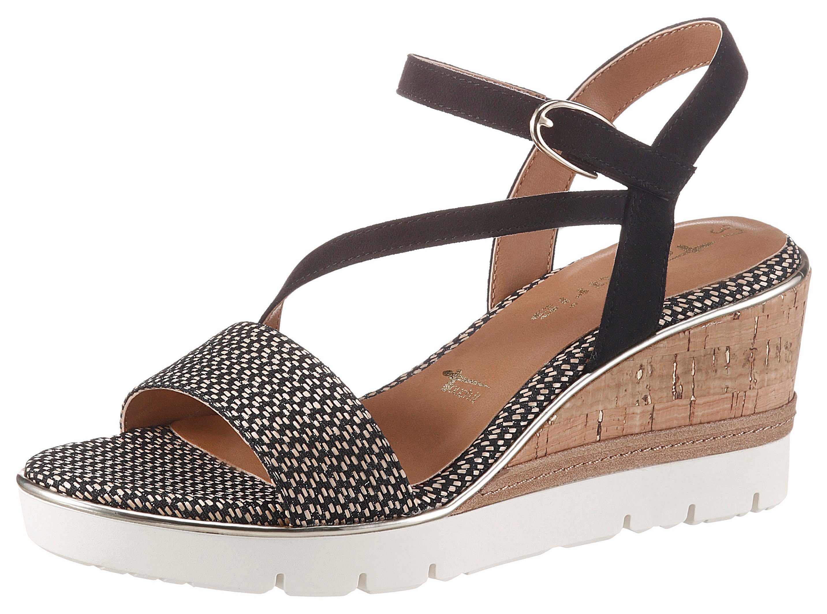 tamaris keilsandalette beige