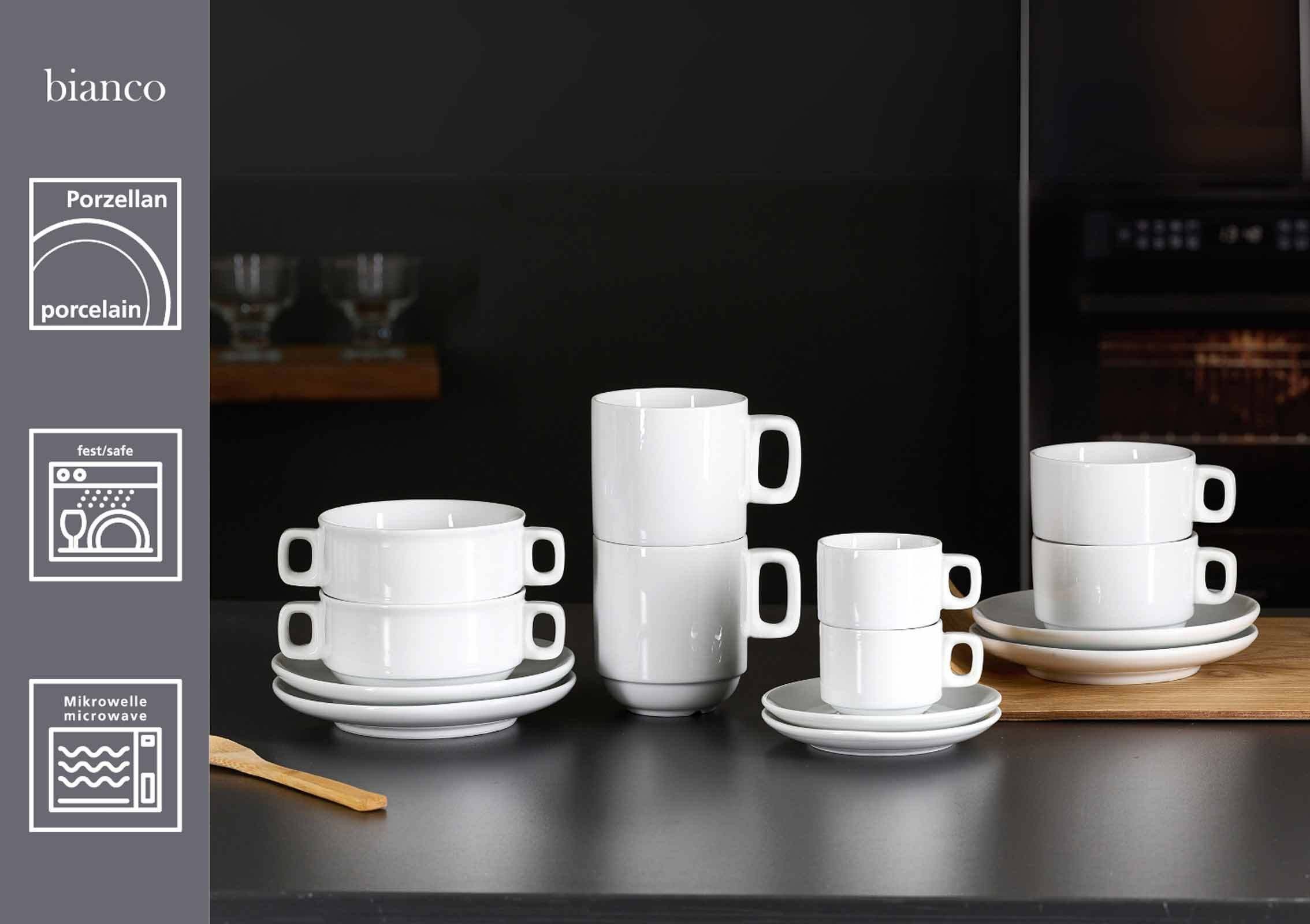 Ritzenhoff & Breker Untertasse Bianco Espressountertassen ø 11 cm 6er Set, (6 St)