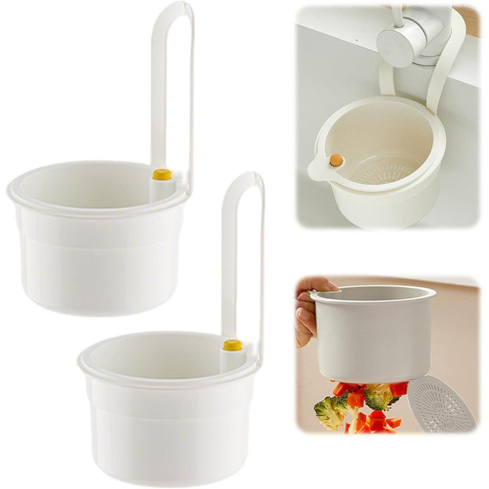 TUWENA Küchensieb 2 Stück Sieb für Spülbecken, Abnehmbare Silikon Waschbecken Sieb, Snap-Button Abtropfkorb für Spülbecken, für Waschen/Organizer in Küche