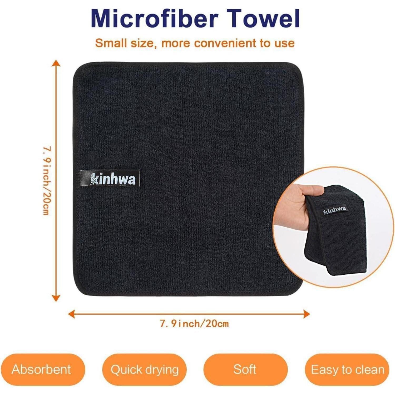 LuxusKollektion Mikrofasertücher Putzlappen Spüllappen Schwarz 20 x 20 cm 6pack Mikrofasertuch