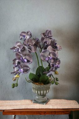 Kunstorchidee künstliche Pflanze mit Topf Zimmerpflanze künstlich Lila Viloett Orchidee, Arnusa, Höhe 60 cm, künstliche Pflanze im Dekotopf