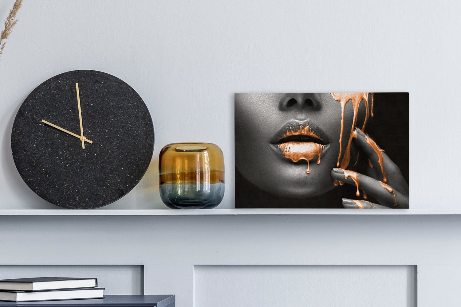 OneMillionCanvasses® Leinwandbild Lippen - Orange - günstig online kaufen