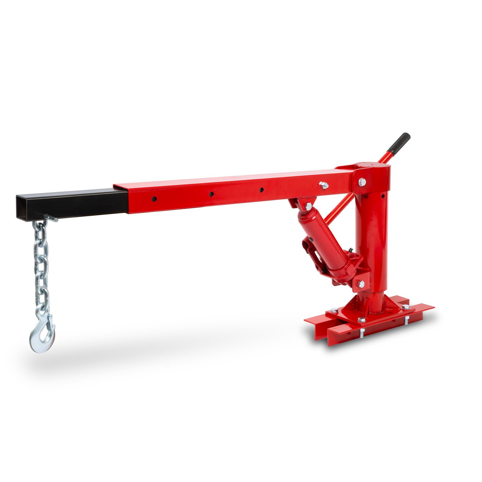 EBERTH Werkstattkran Maximum Tragfähigkeit 450 kg, massiver Fuß für Bodenmontage, Hubhöhe von 35 bis 1330 mm, Auslegerlänge von 880 bis 1400 mm