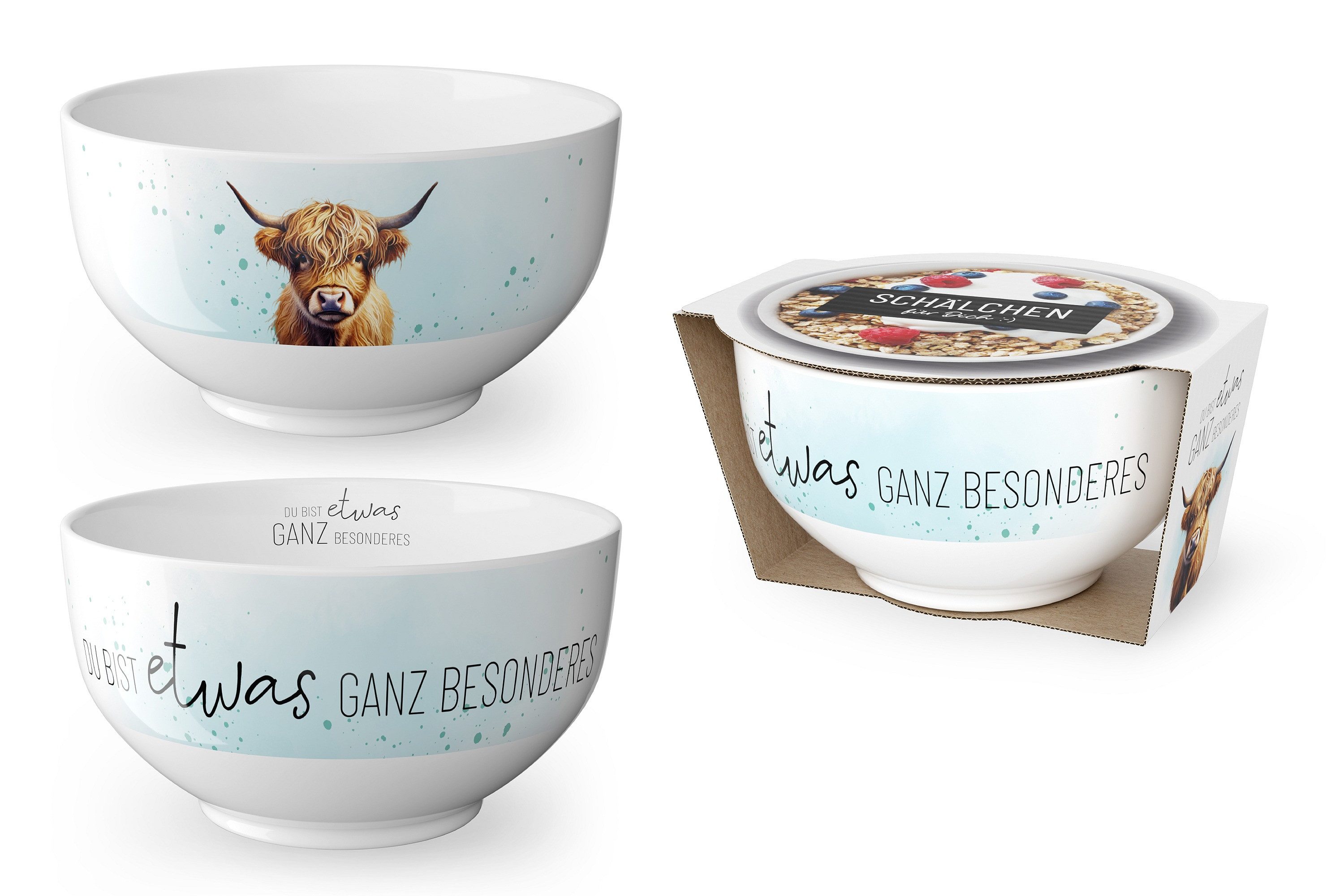 La Vida Müslischale Müsli-Salat-Dessert-Schale Schüssel Bowl la vida Geschenk Rind 9558031, Material: Porzellan