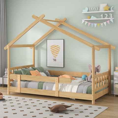 Flieks Hausbett Dream high, Schönes Kinderbett mit Rausfallschutz 200x90cm