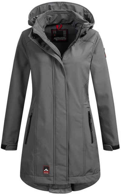 Alessandro Salvarini Softshelljacke ASAngelina lang mit abnehmbarer Kapuze