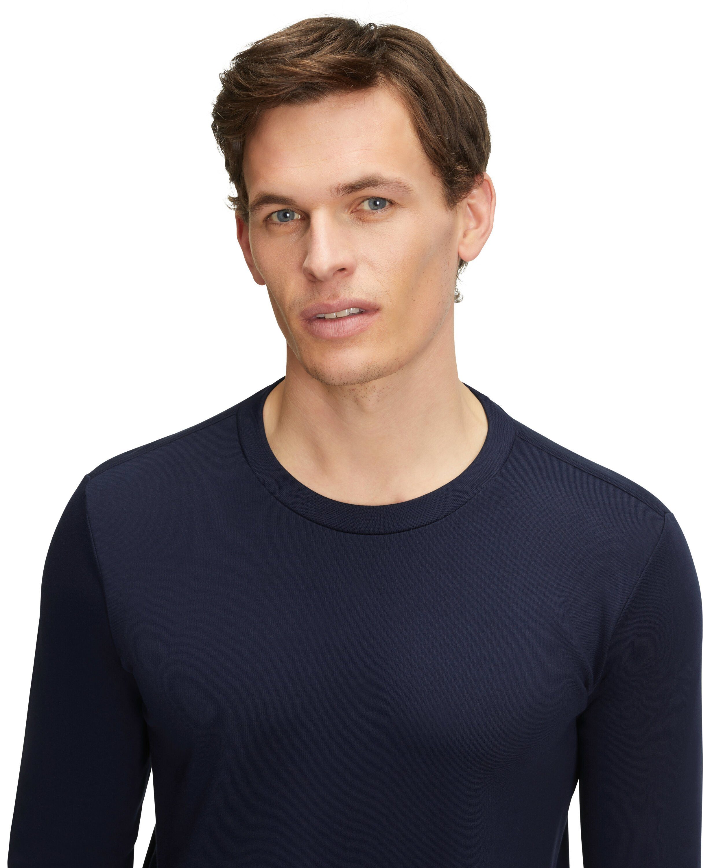 Langarmshirt aus Pima-Baumwolle (1-tlg) (6116) blue hochwertiger FALKE space