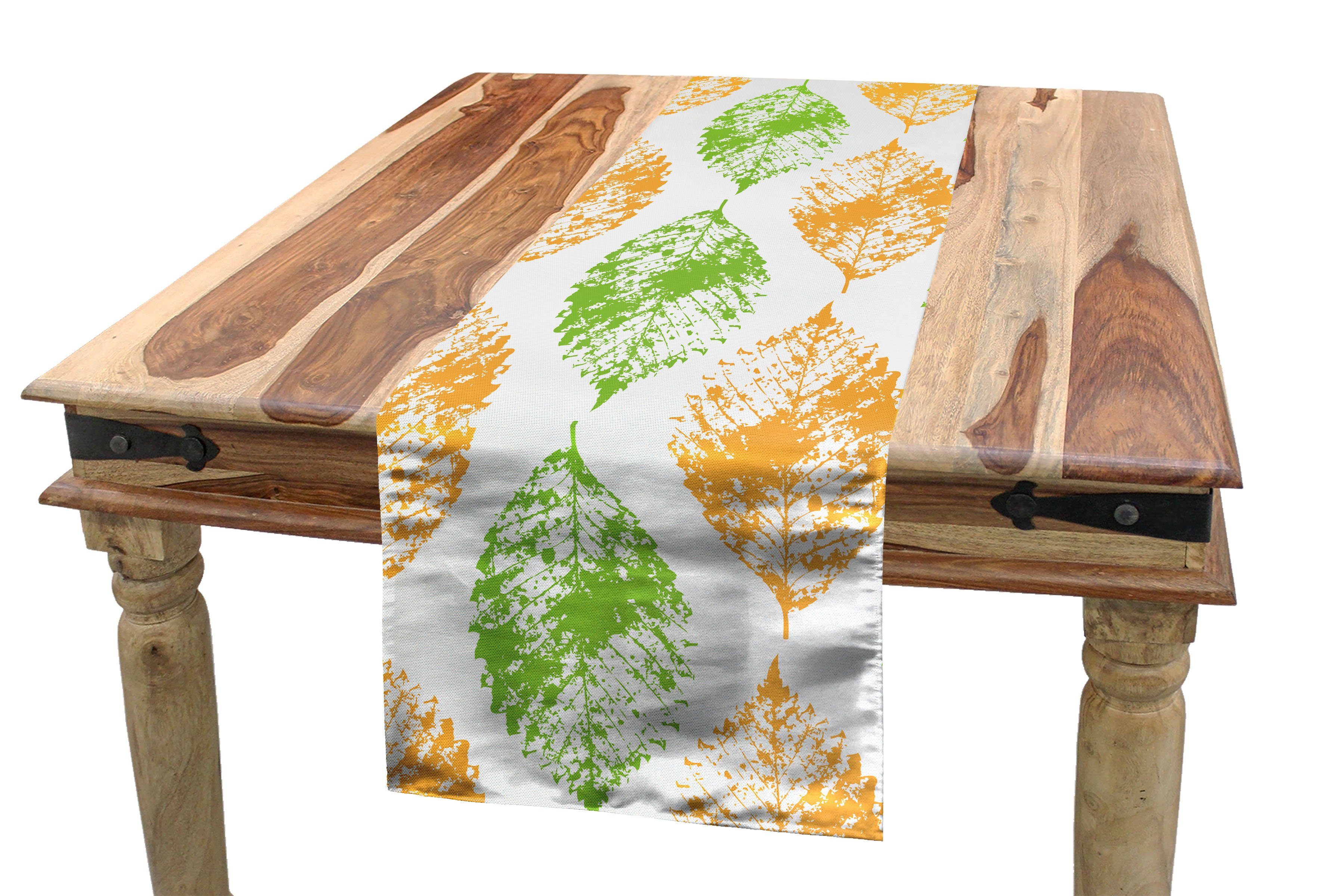 Tischläufer, Blatt von Blätter Dekorativer Abakuhaus Druck Illustration Tischläufer Küche Rechteckiger Esszimmer