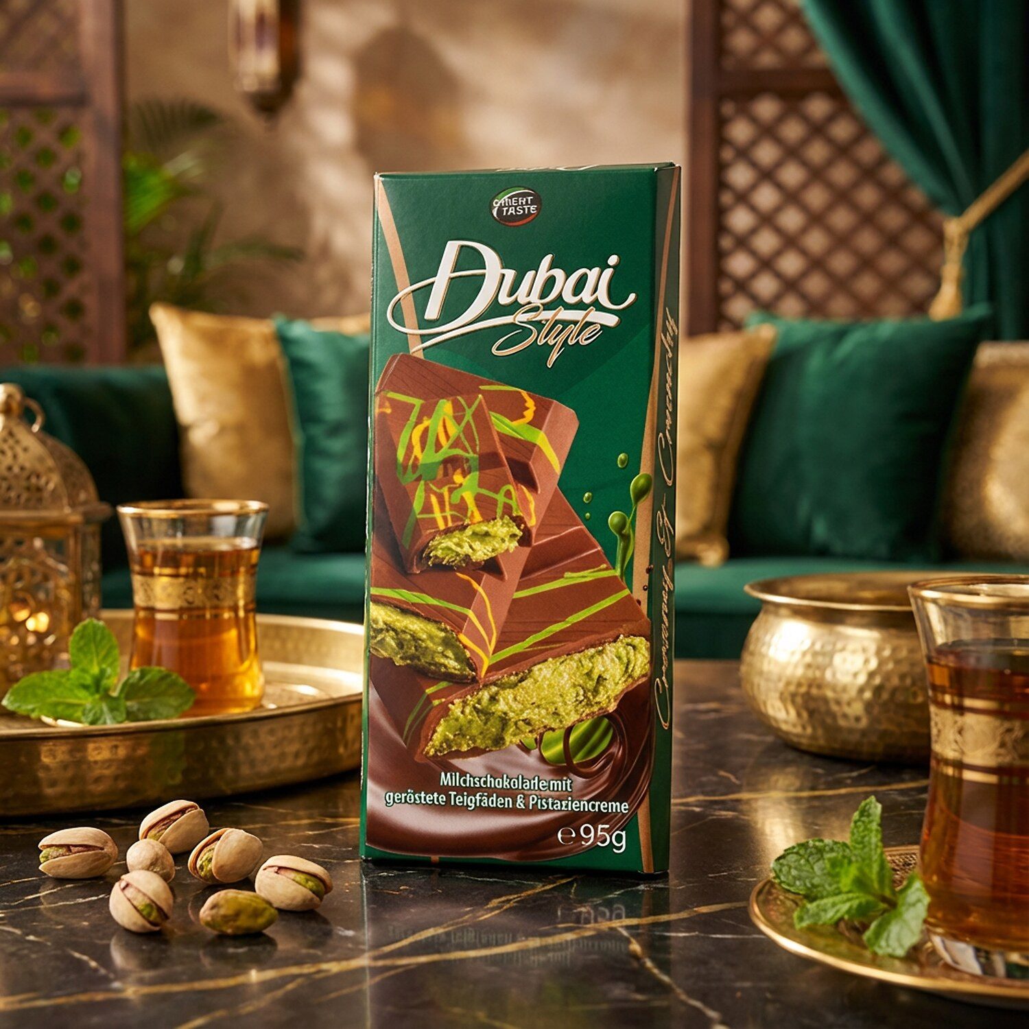 Orient Schokolade, 1 x 95 g, Dubai Style Pistazien-Schokolade