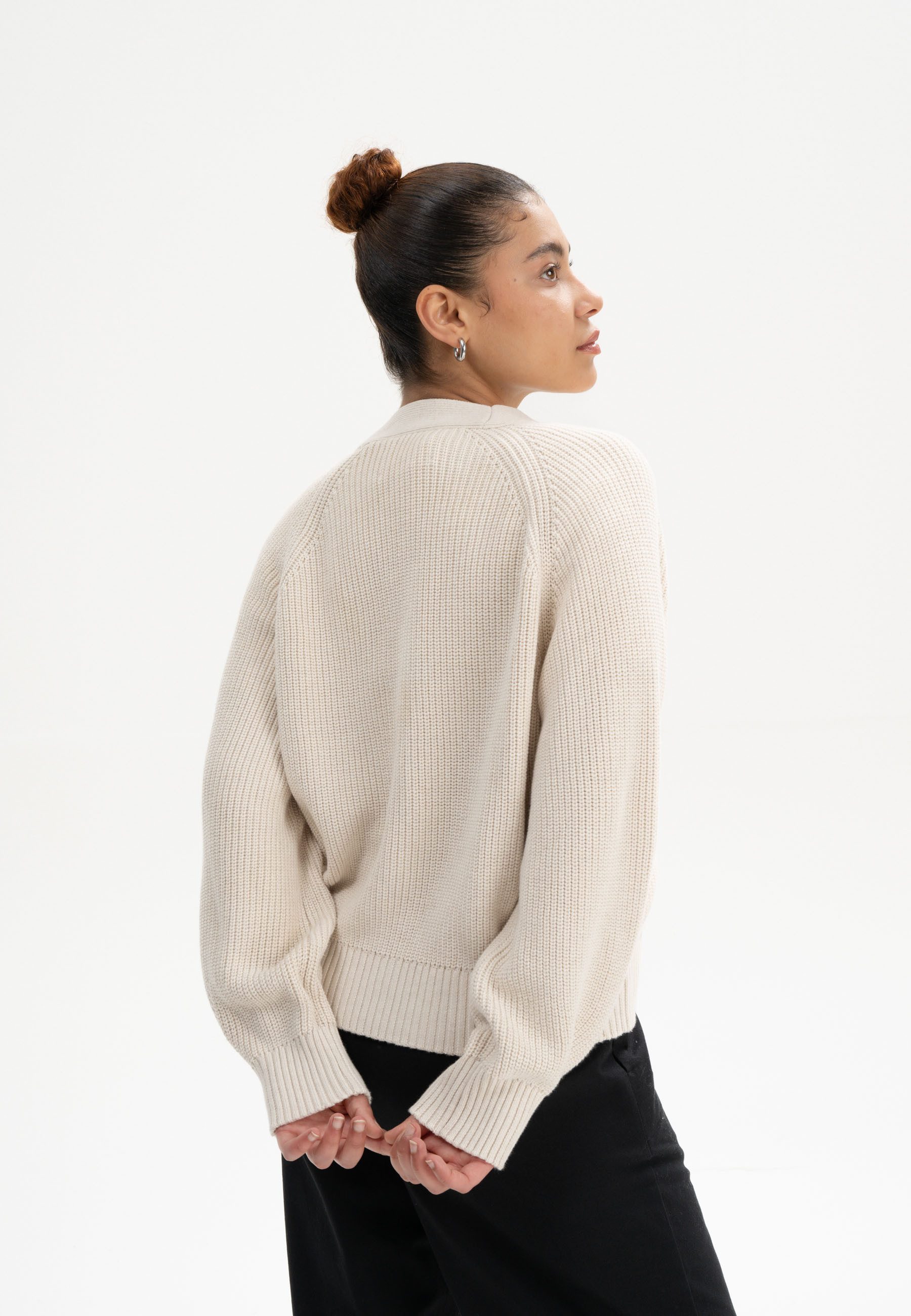MELA Cardigan Rippstrick Cardigan Style BHUMA Gerippte Bündchen und gerippt günstig online kaufen