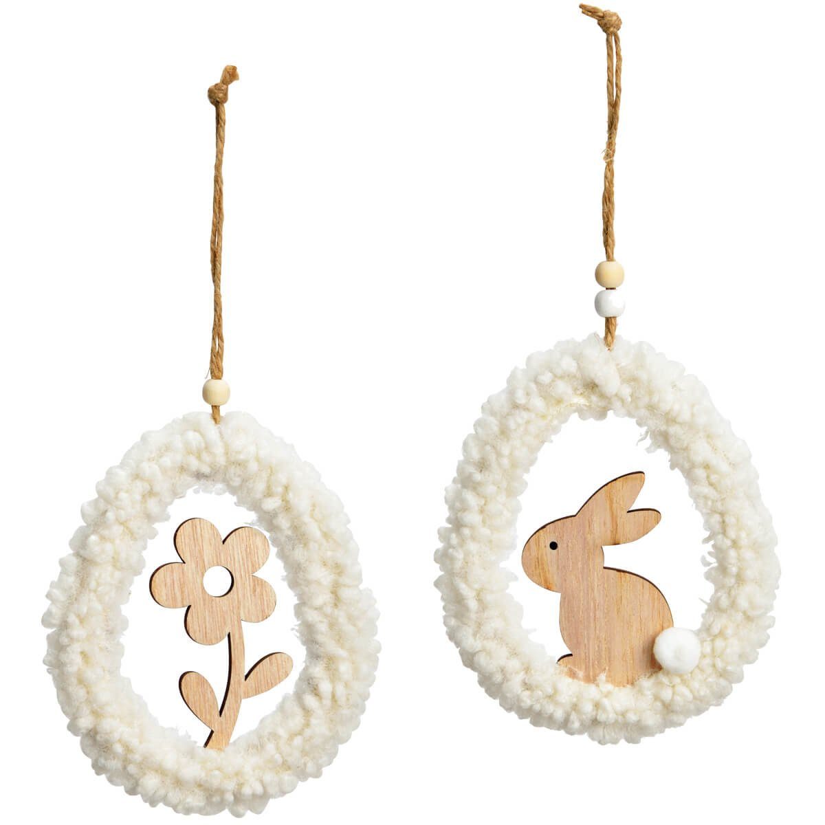 Dekohänger Ostereier zum aufhängen 2er Set hängende Osterdeko Holz 26 cm