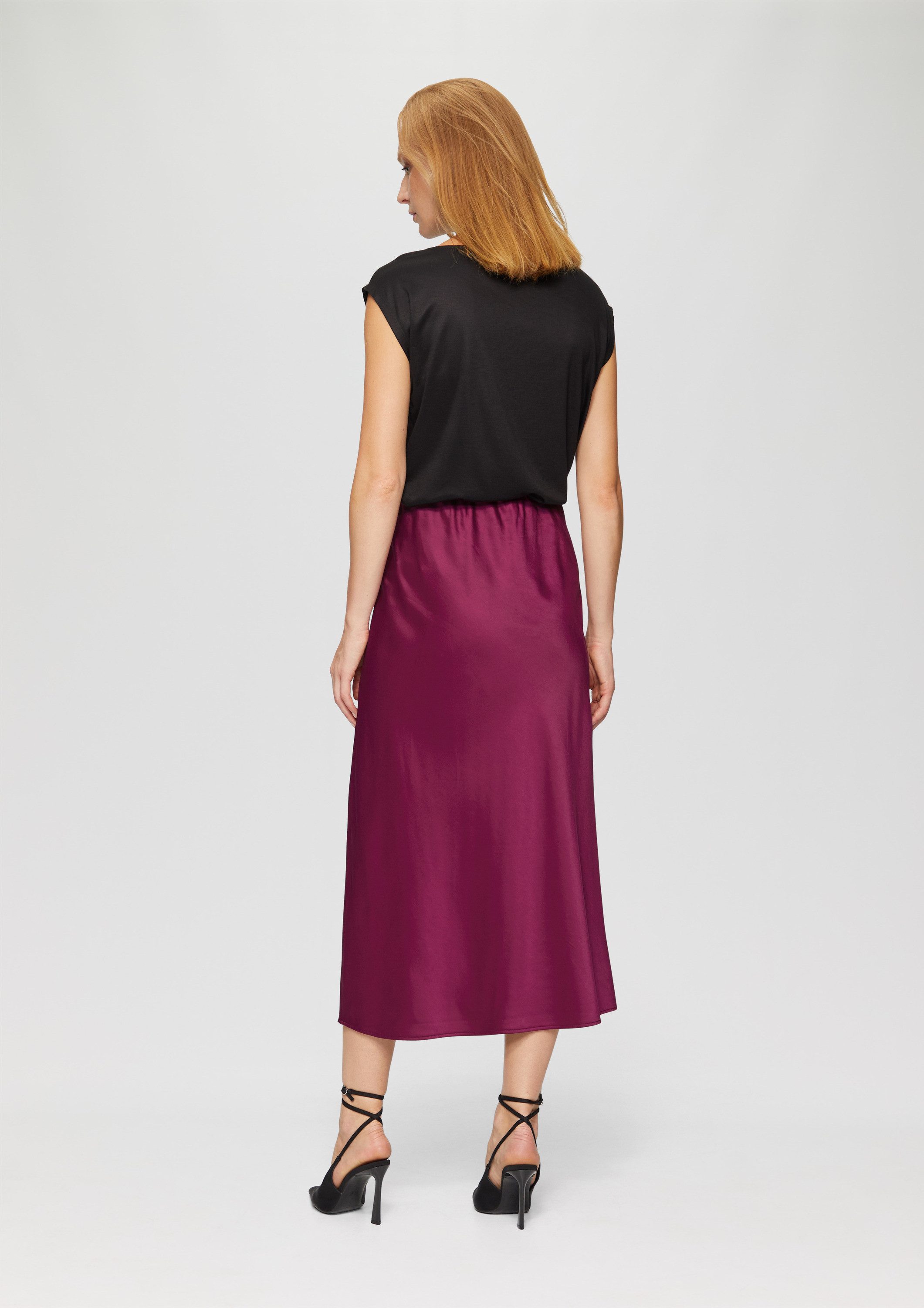 s.Oliver Midirock Rock Midi-Rock aus Satin