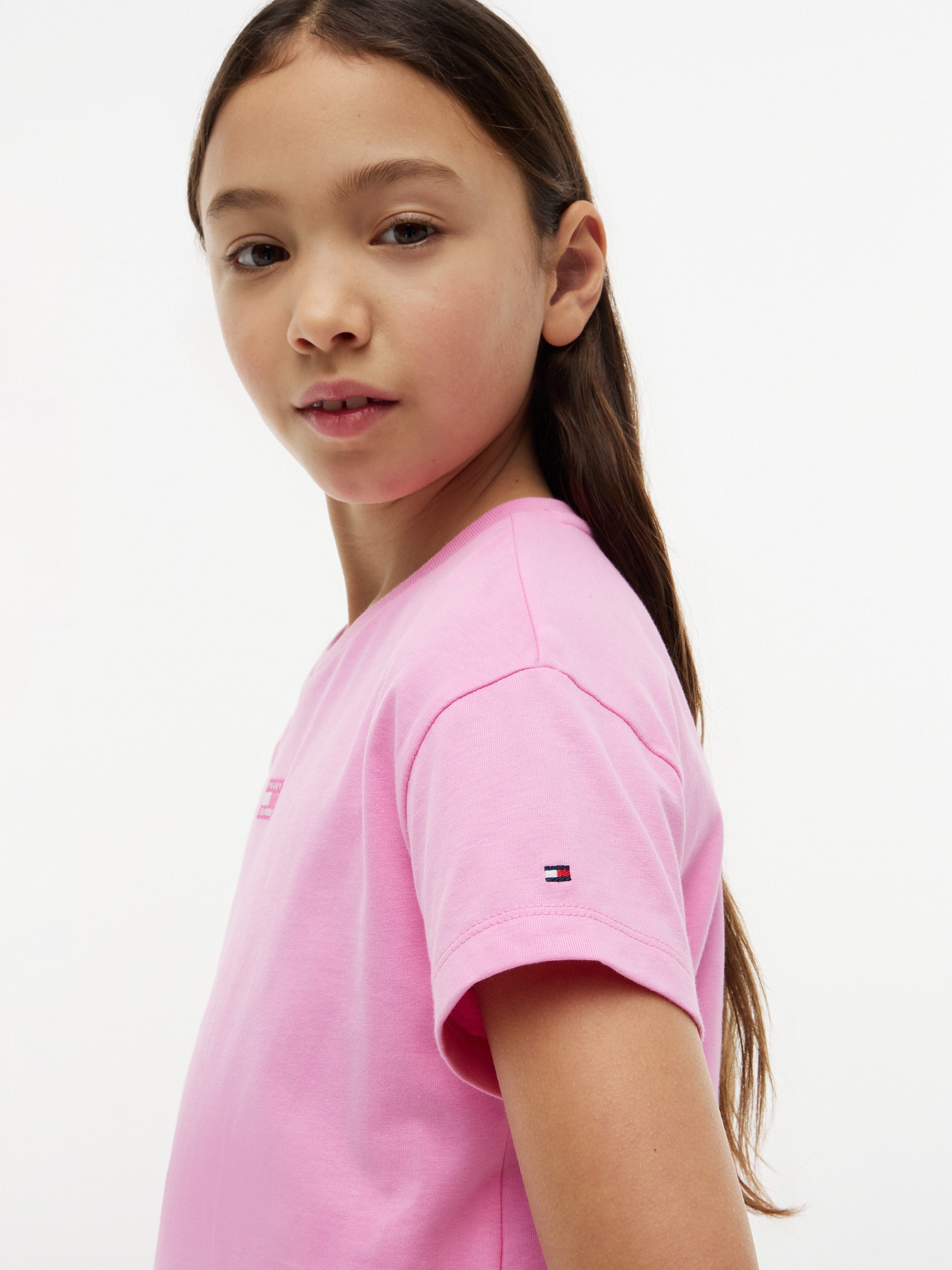 Tommy Hilfiger T-Shirt Regular Fit, Rundhalsausschnitt, reine Baumwolle, Kinder bis 16 Jahre