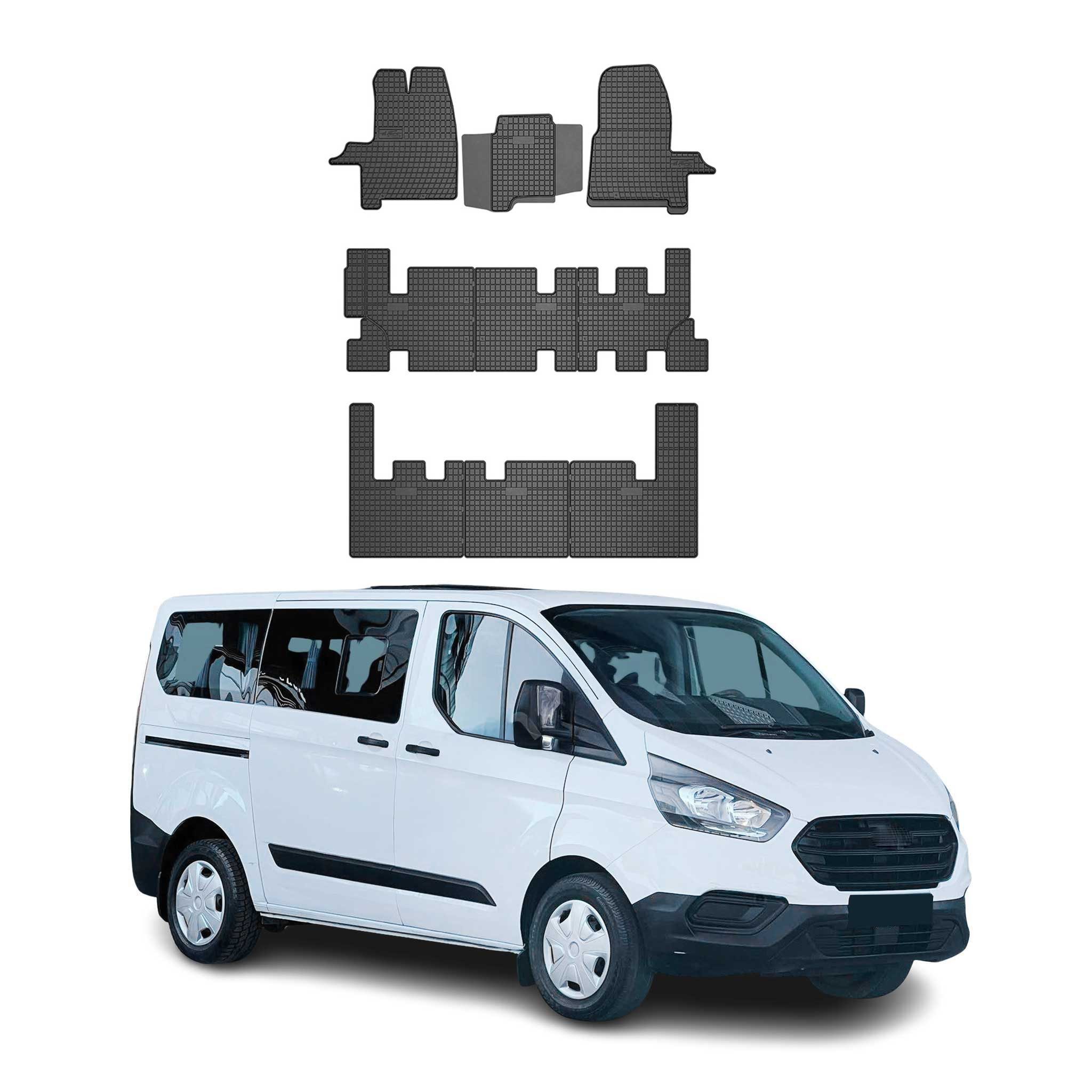 OMAC Auto-Fußmatten für Ford Transit Custom 2018-2022 Automatten 9 tlg (9 St), für Ford Transit Custom 2012-2021 Ford Transit Custom 2012-2021, Antirutsch,Wasserfest,Einfache Installation
