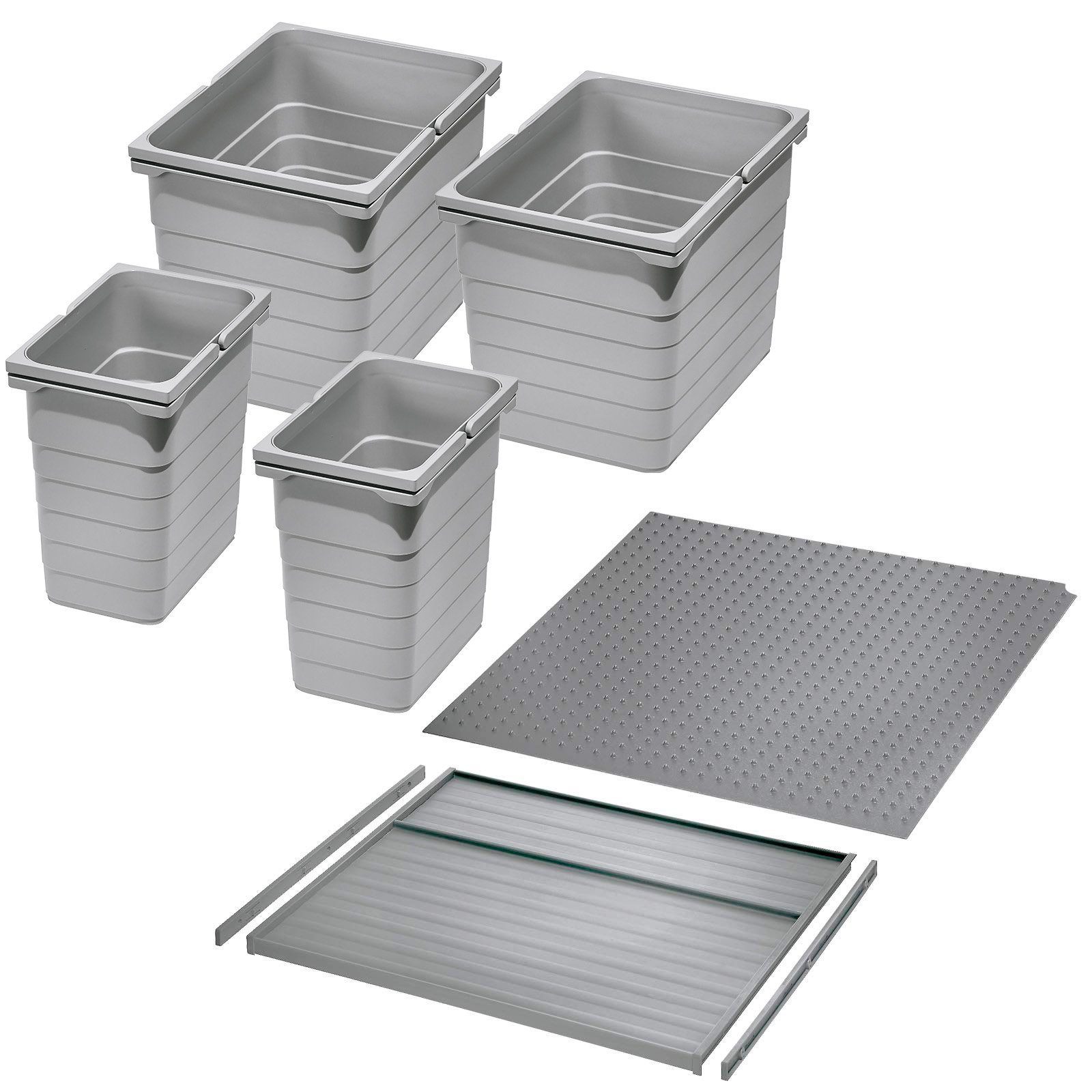 SO-TECH® Mülltrennsystem Ninka Abfalltrennsystem eins2vier 50 L KB 600 mm, alugrau, Höhe 310 mm