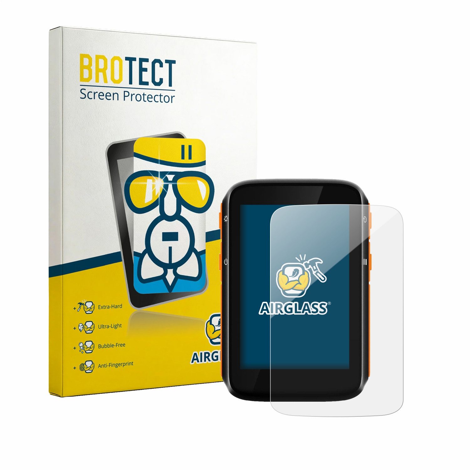BROTECT Displayschutzglas Folie für CooSpo BC200 2024, Schutzfolie Glas Panzer Display Schutz klar