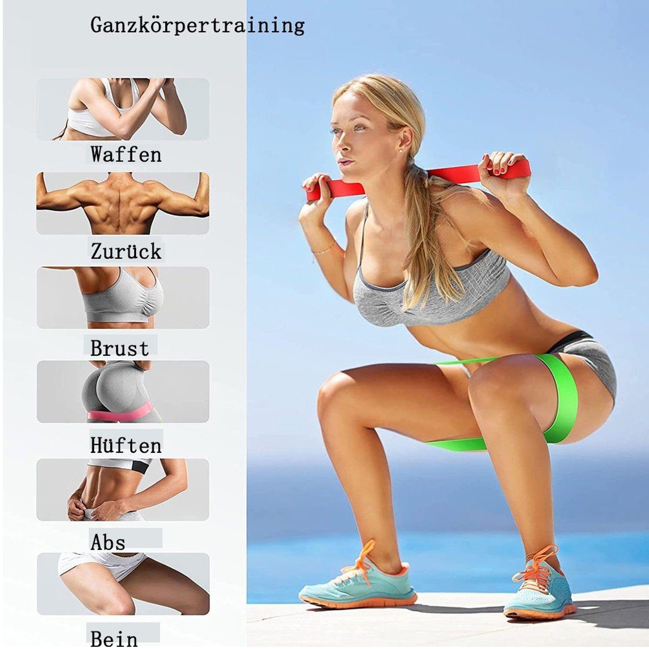 GOLDEN Trainingsbänder Fitnessband Hüftbänder Übungsband Sportband Widerstandsbänder Training