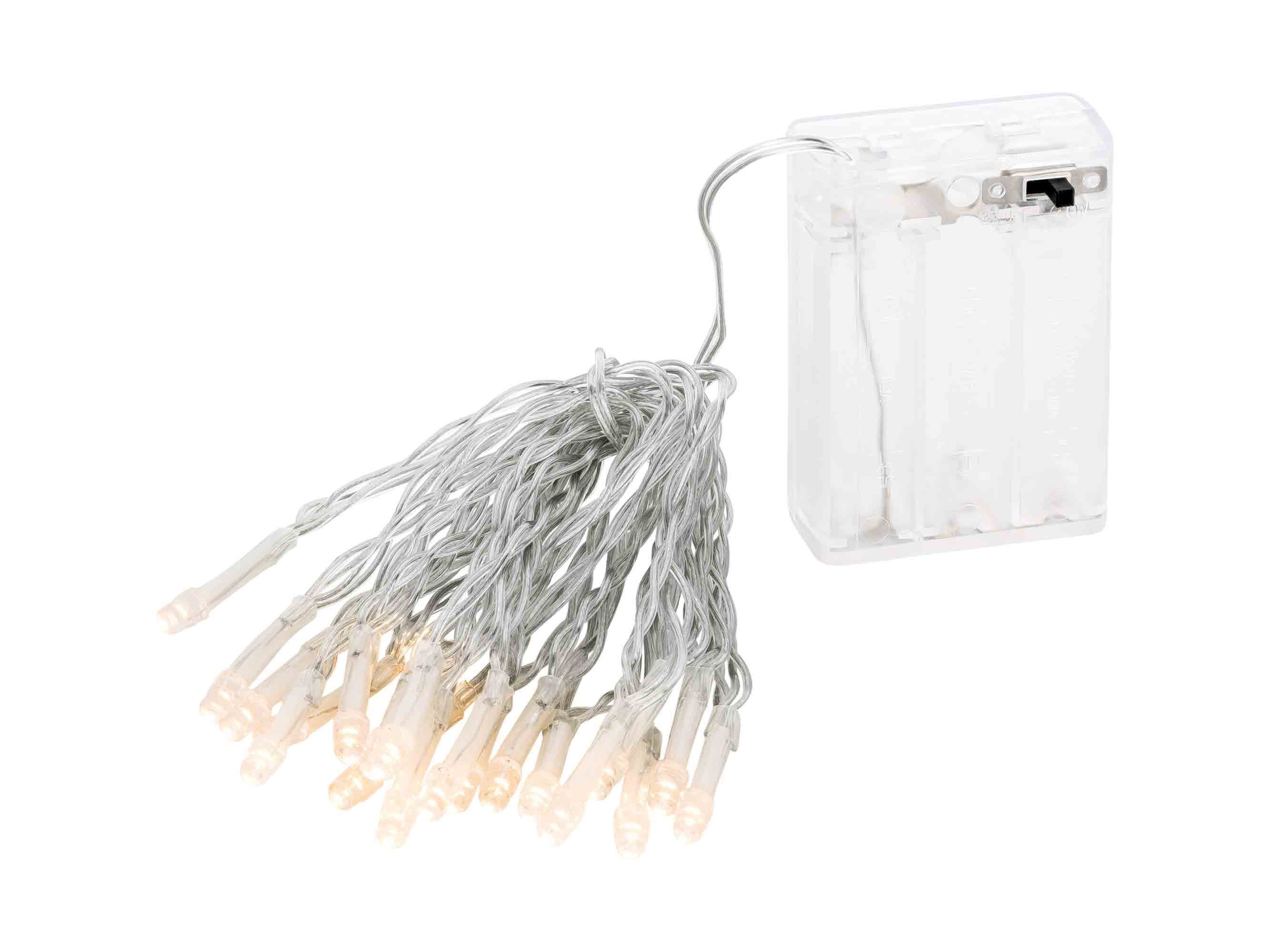 Linder Exclusiv GmbH LED-Lichterkette, Batterie 2,85m 20 LED warmweiß Innen transparent