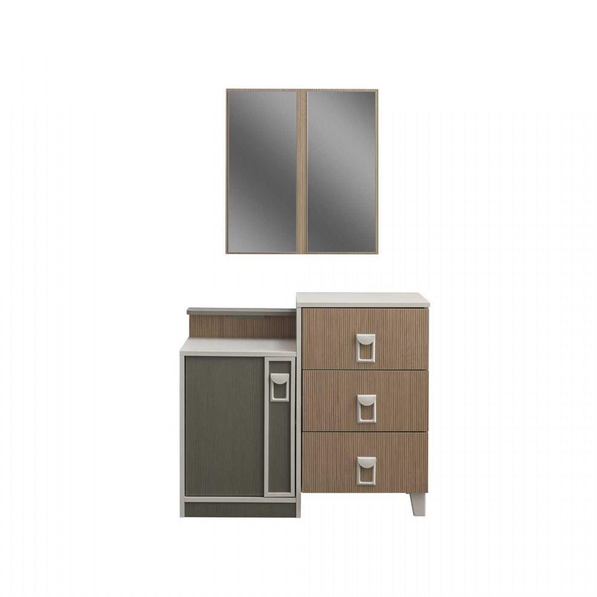 Xlmoebel Babymöbel-Set Holz Kommode mit Spiegel Set in Braun für Schlafzimmer, Made in Europa