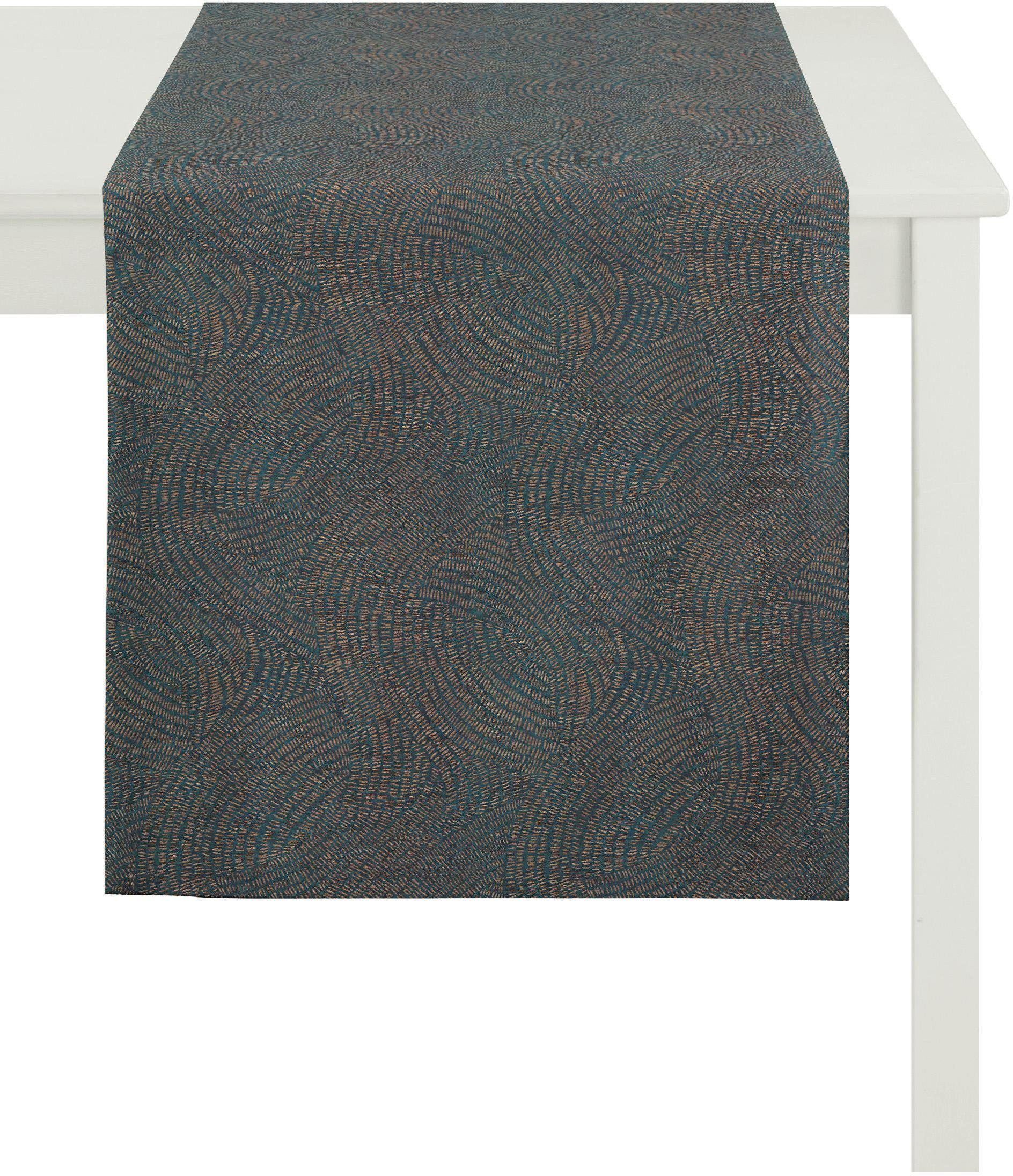 APELT Tischläufer 1102 Style, Loft dunkelblau/kupferfarben Jacquard (1-tlg)