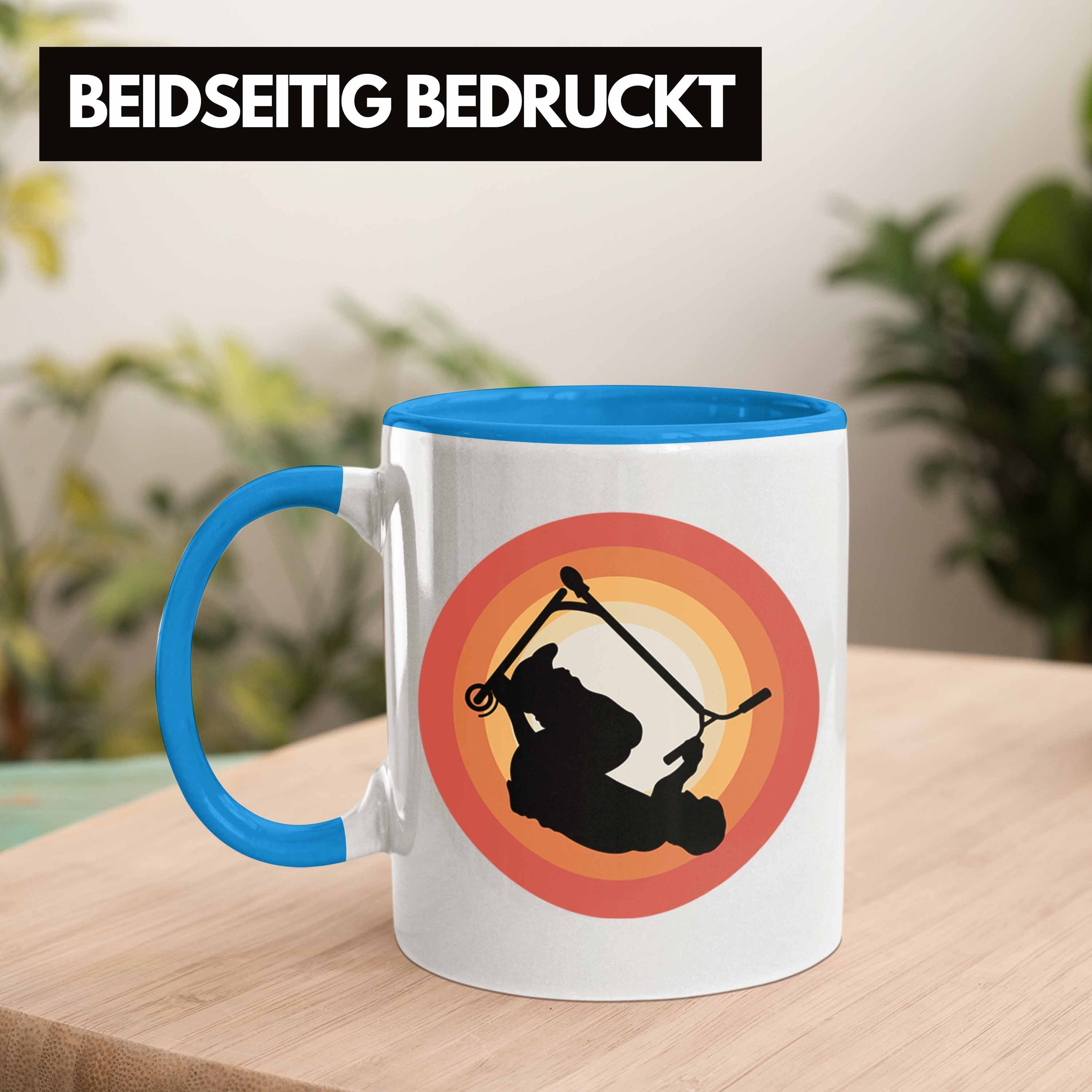 Fahrer - Roller Blau Geschenk Geschenkidee Jungs Scooter Scooterfahrer Tasse Trendation Scooterfahrer Scooting Geschenkidee Pro Trendation Tasse Profi