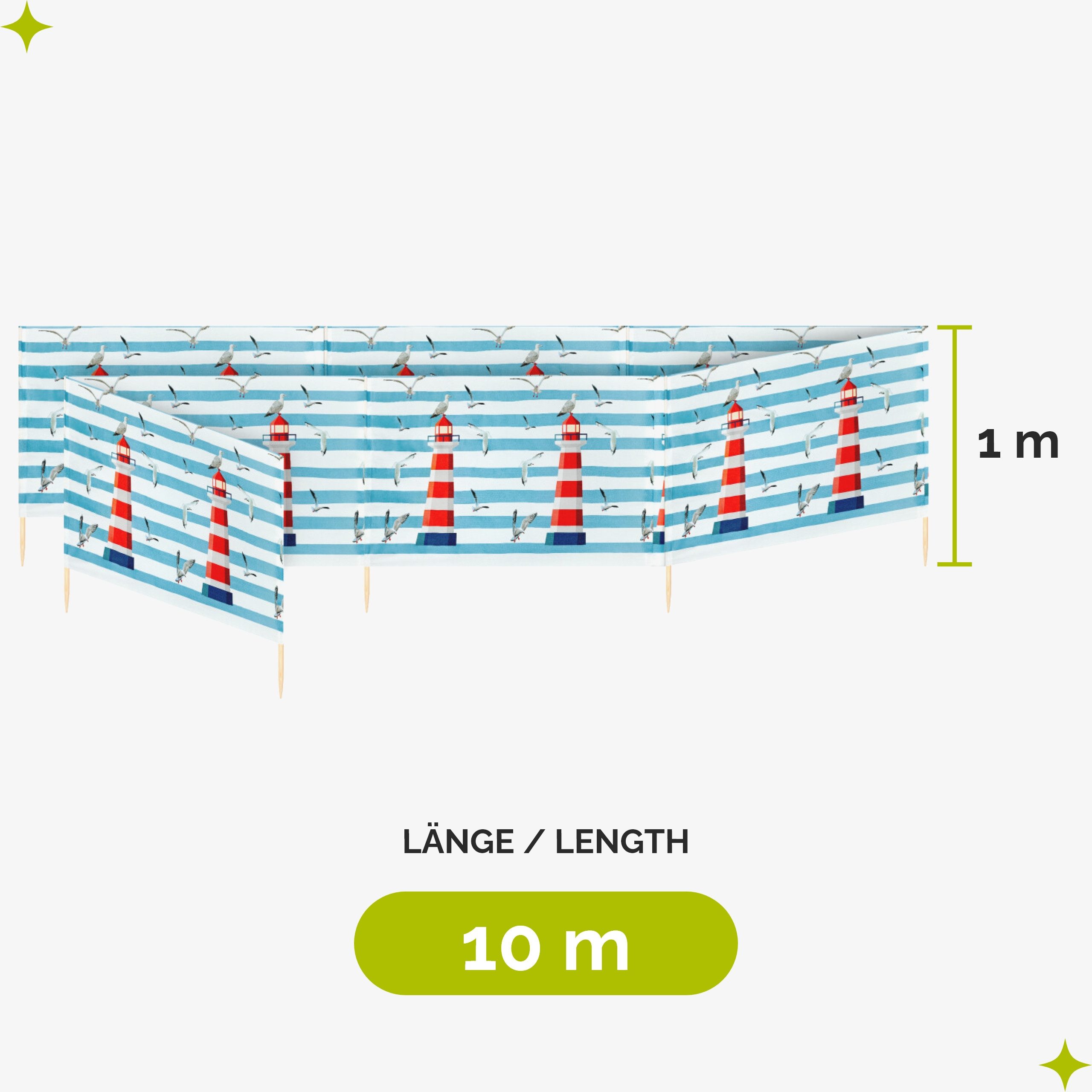 Garronda Windschutz Strand Sichtschutz 10m lang günstig online kaufen