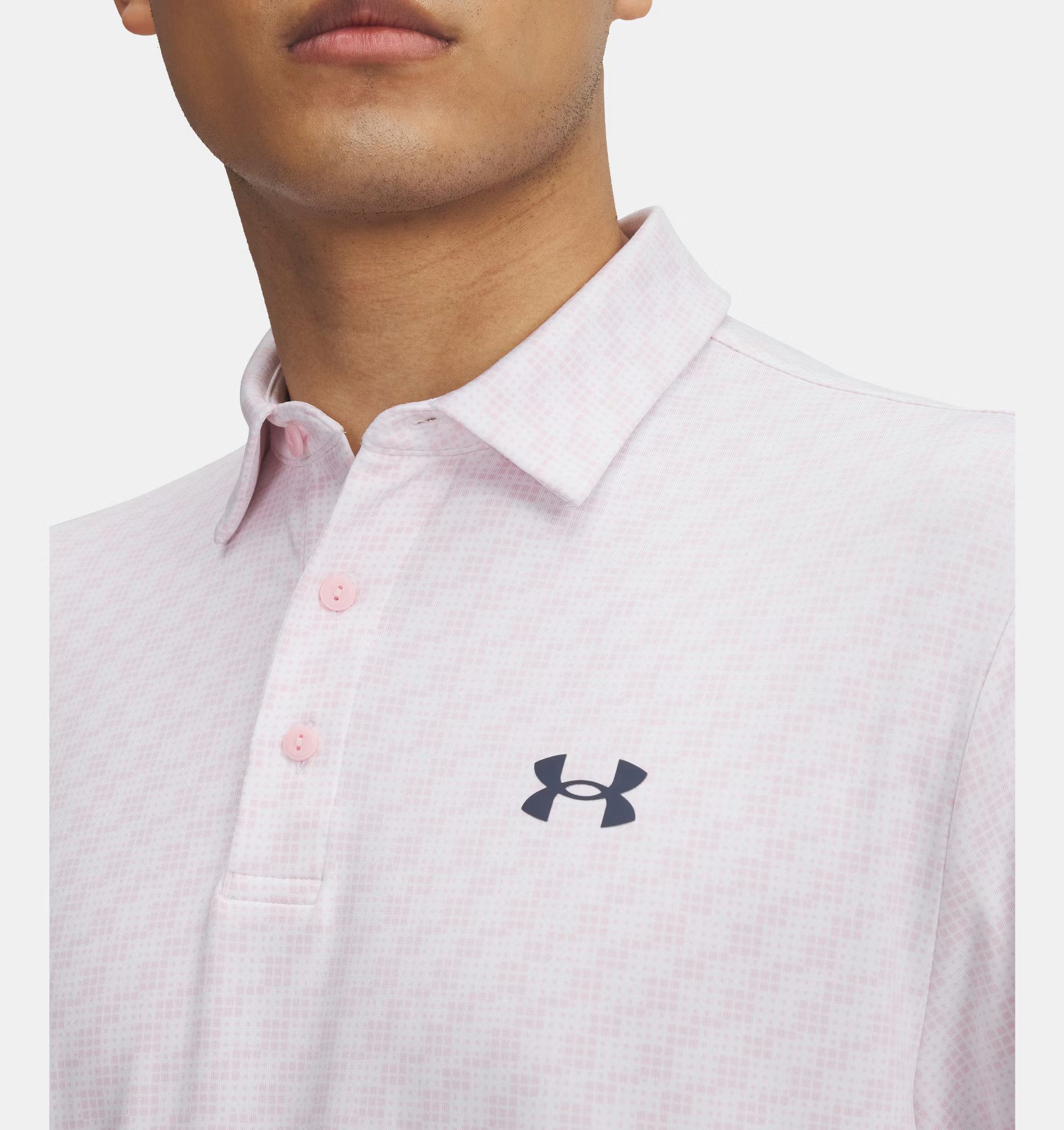 Under Armour® Poloshirt Under Armour Golf Polo Playoff 3.0 Printed Rose/Weiß Herren