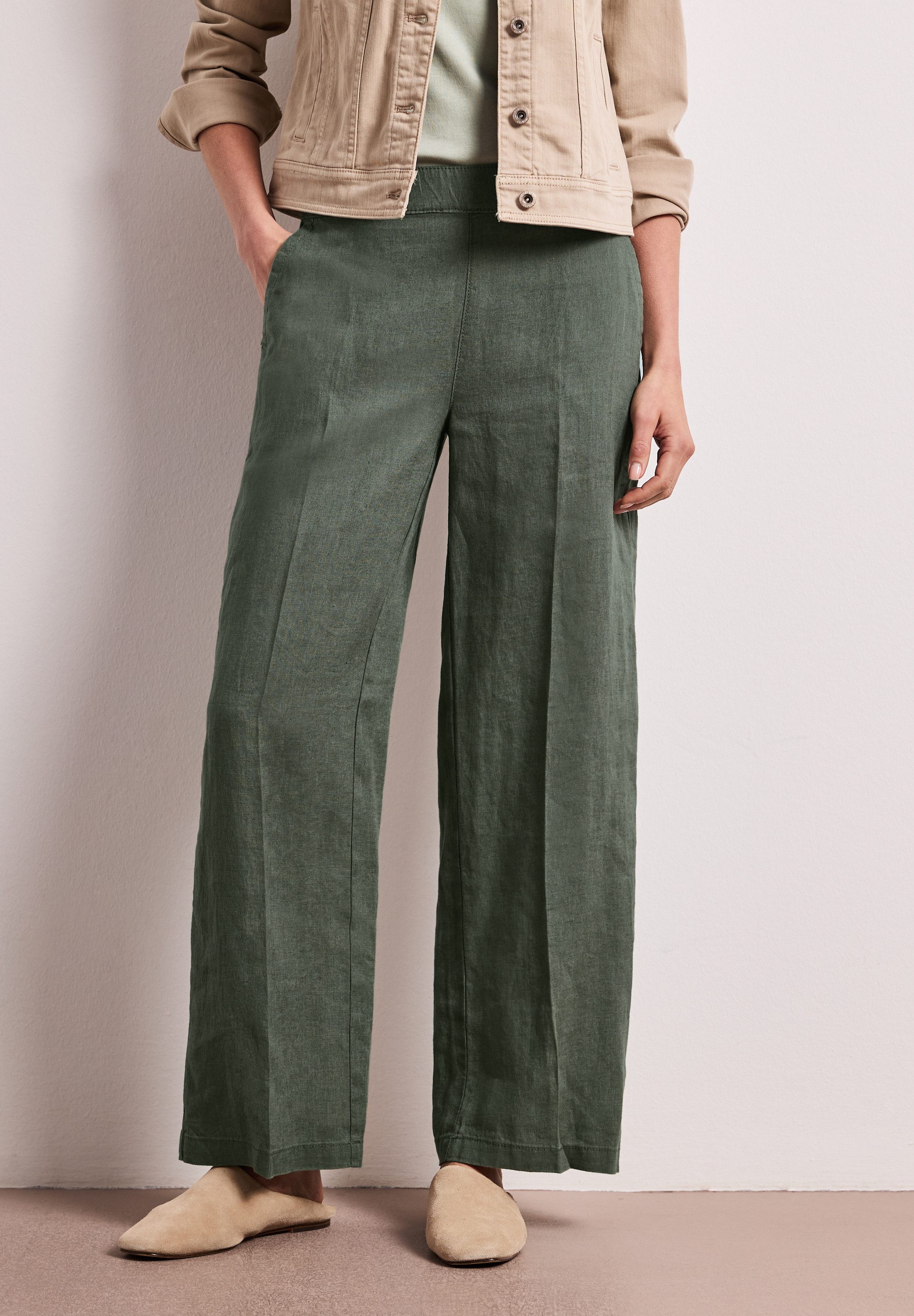 STREET ONE Stoffhose im Loose Fit und aus Leinen