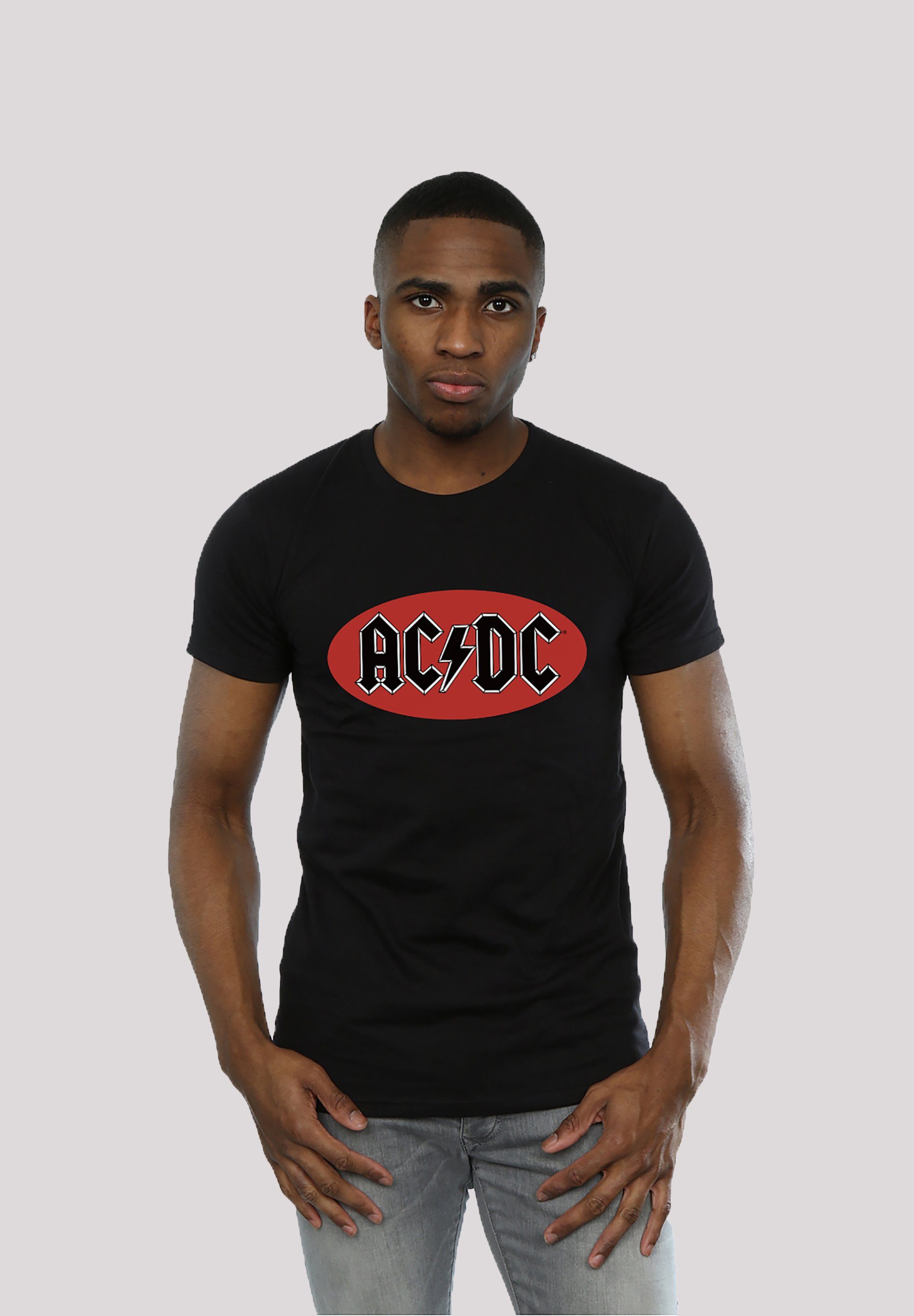 F4NT4STIC T-Shirt & für Herren Red hohem ACDC Sehr Tragekomfort weicher Kinder Circle Logo Print, mit Baumwollstoff