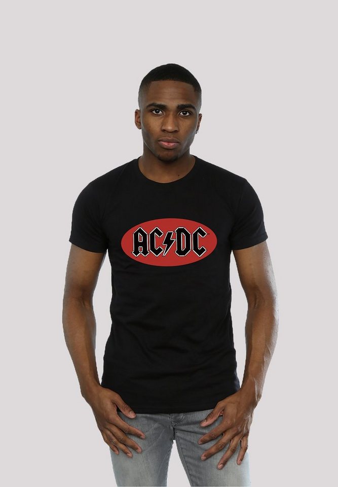 F4NT4STIC T-Shirt Tragekomfort für Sehr Red Logo & Herren mit ACDC hohem Kinder Circle Print, Baumwollstoff weicher