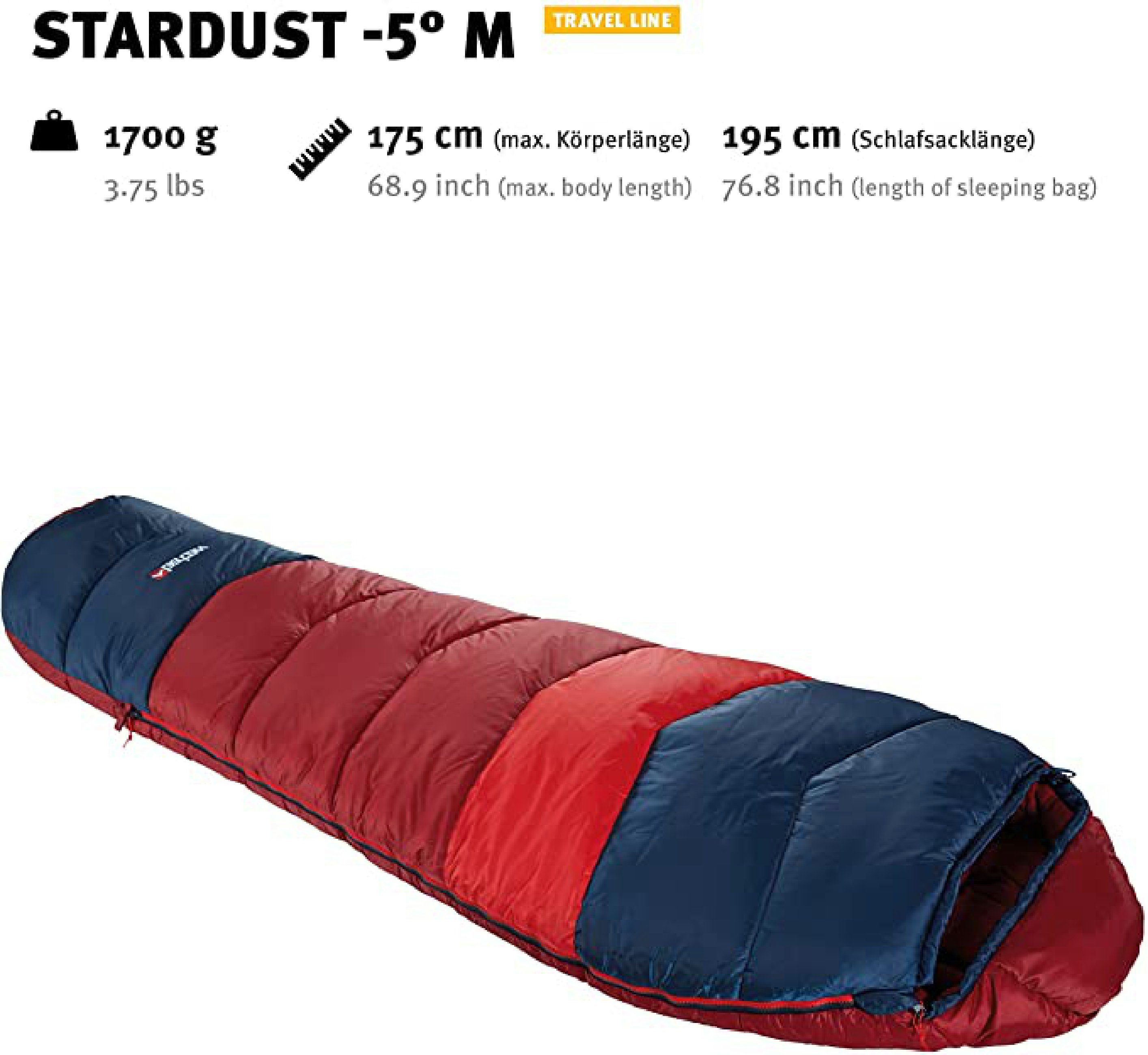 Mumienschlafsack Jahreszeiten, eingenähte Wärmekragen, verstellbarer Wechsel Innentasche Tents Stardust 3-4 -5° Outdoor