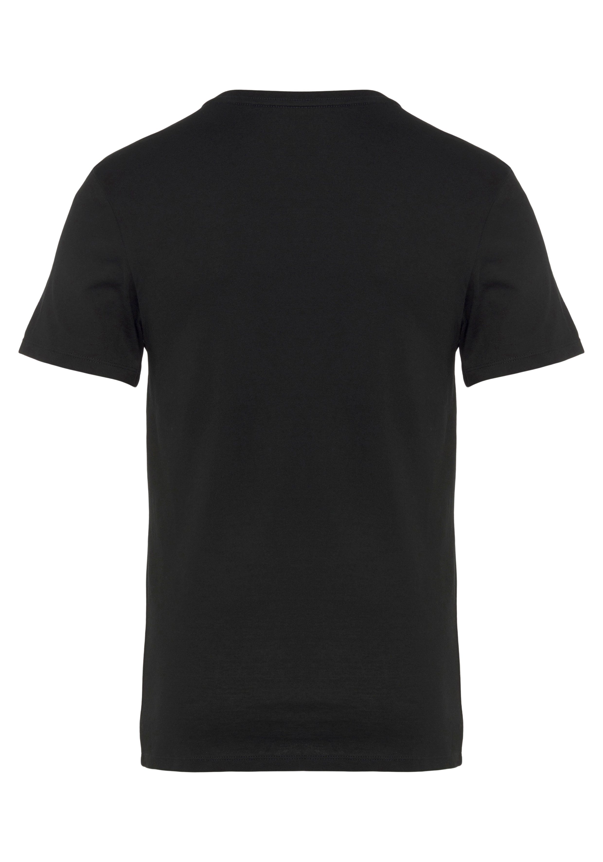 3er-Pack) (Packung, Lacoste unifarbenen im black V-Shirt Look