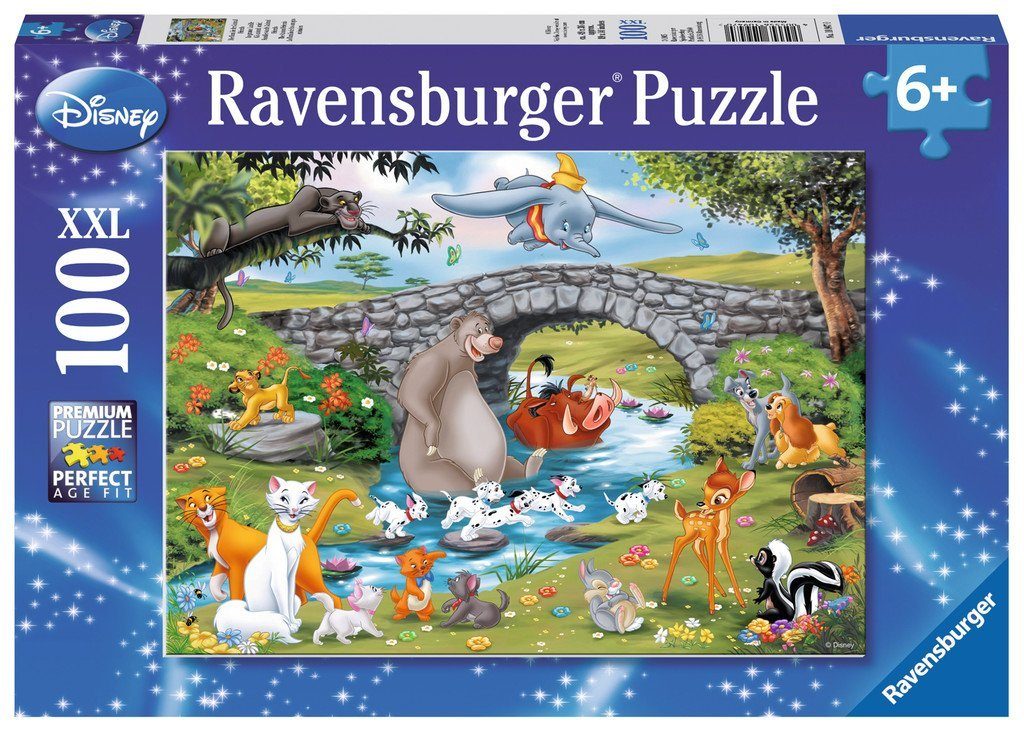 Ravensburger Puzzle 100 Teile XXL Disney Die Familie der Animal Friends 10947, 100 Puzzleteile