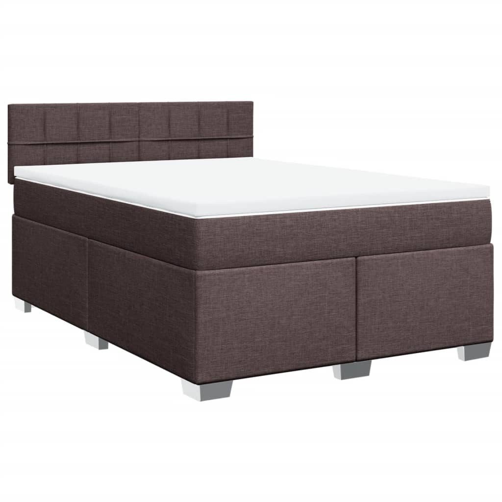 vidaXL Bett Boxspringbett mit Matratze Dunkelbraun günstig online kaufen
