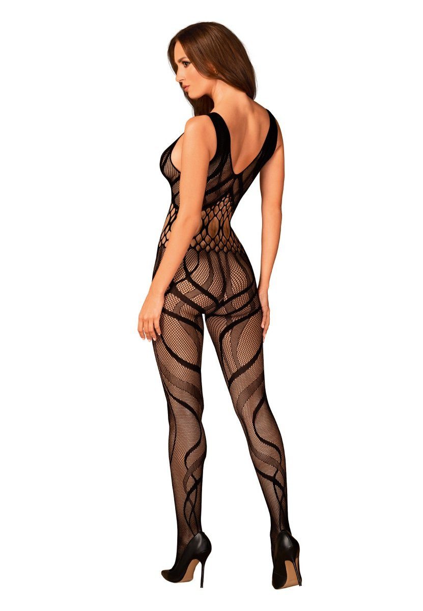 Obsessive Bodystocking Ouvert Bodystocking schwarz Catsuit gemustert 20 DEN (1 St)