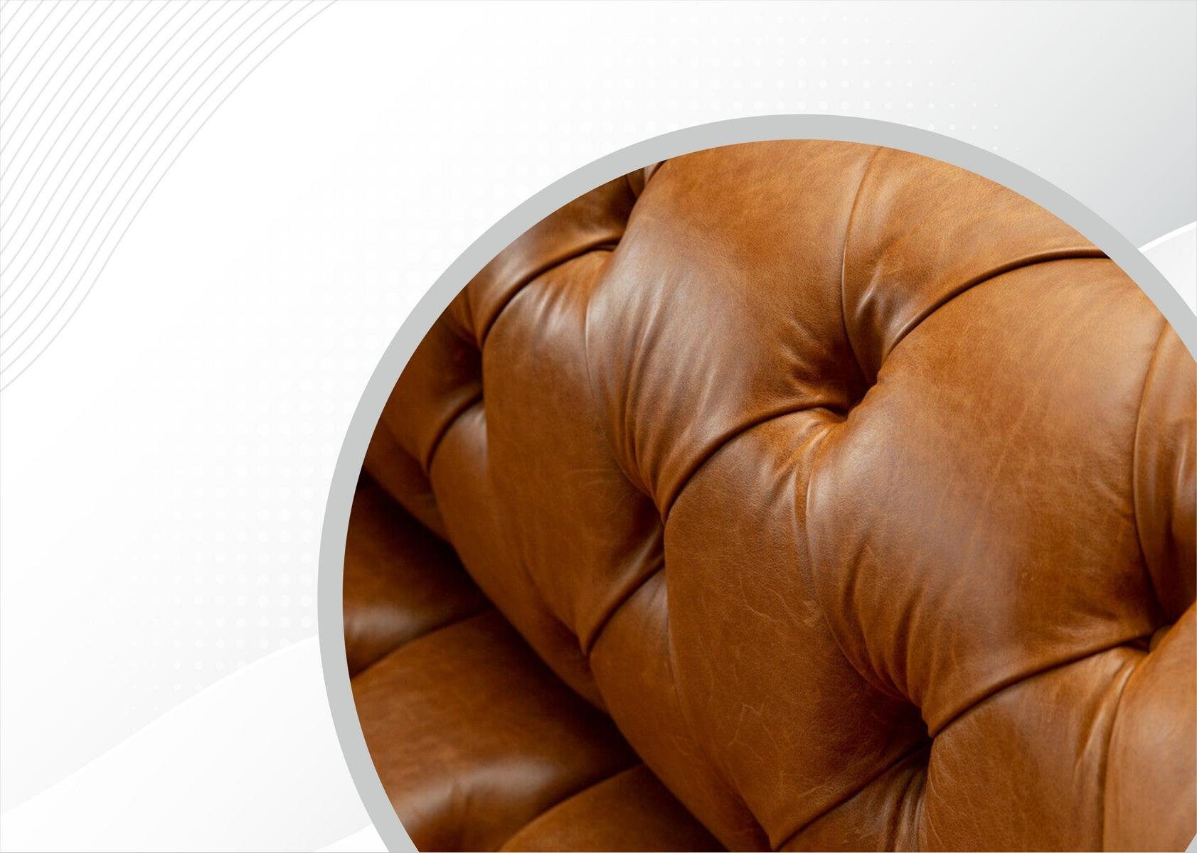 JVmoebel Chesterfield-Sofa, Chesterfield 3 Sitzer 220 Knöpfen. Design mit Sofa Couch Rückenlehne cm, Die