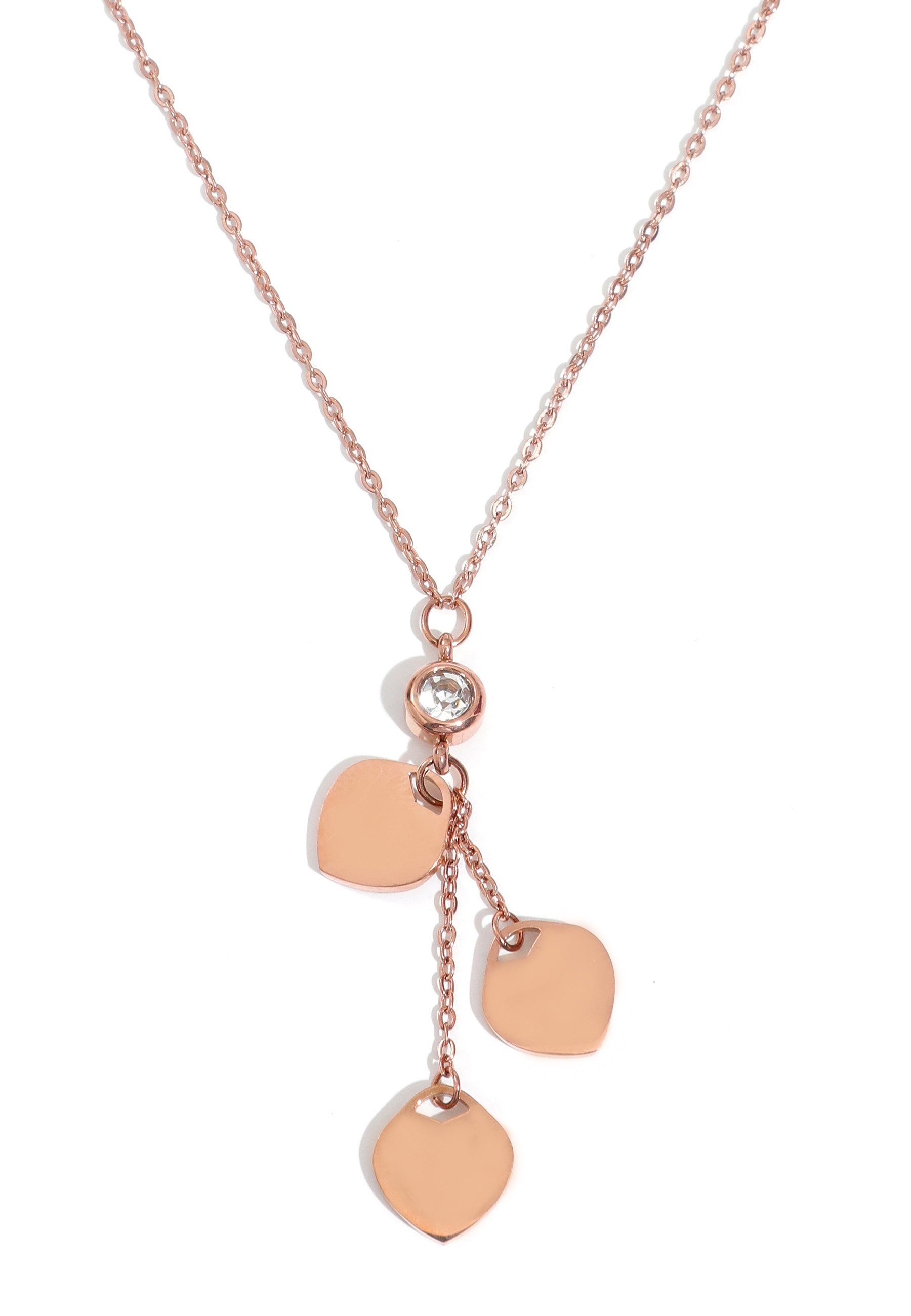 GOLDKLEIN Kette mit Anhänger Edelstahl Schmuck Halskette Kristall Herz, Damen, inkl. Geschenkbox